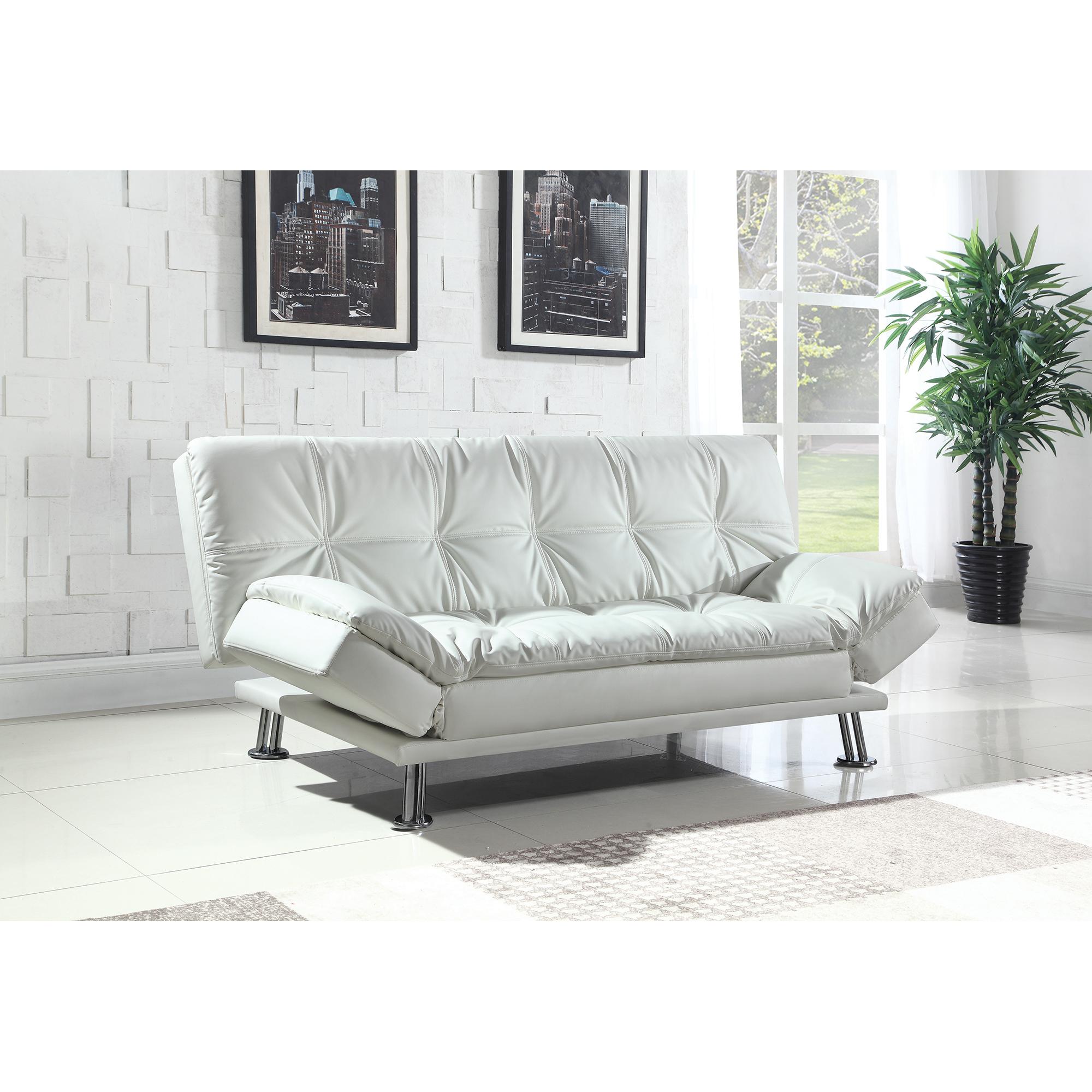 Coaster Furniture Dilleston 300291 Upholstered Tufted Convertible Sofa Bed - White - Image 3