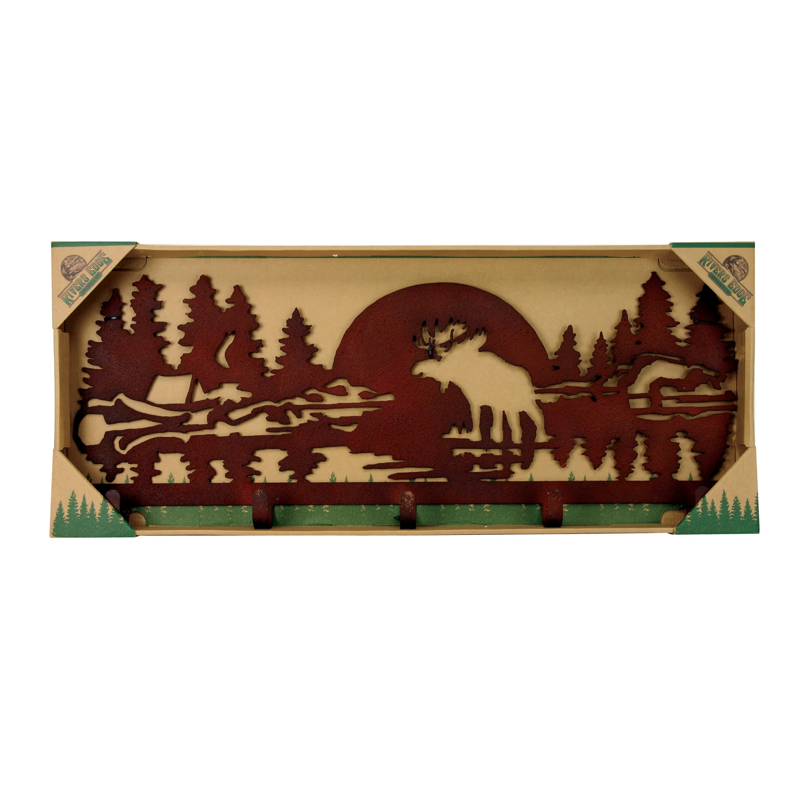 Laser Cut Metal Coat and Hat Rack-Moose - Image 2