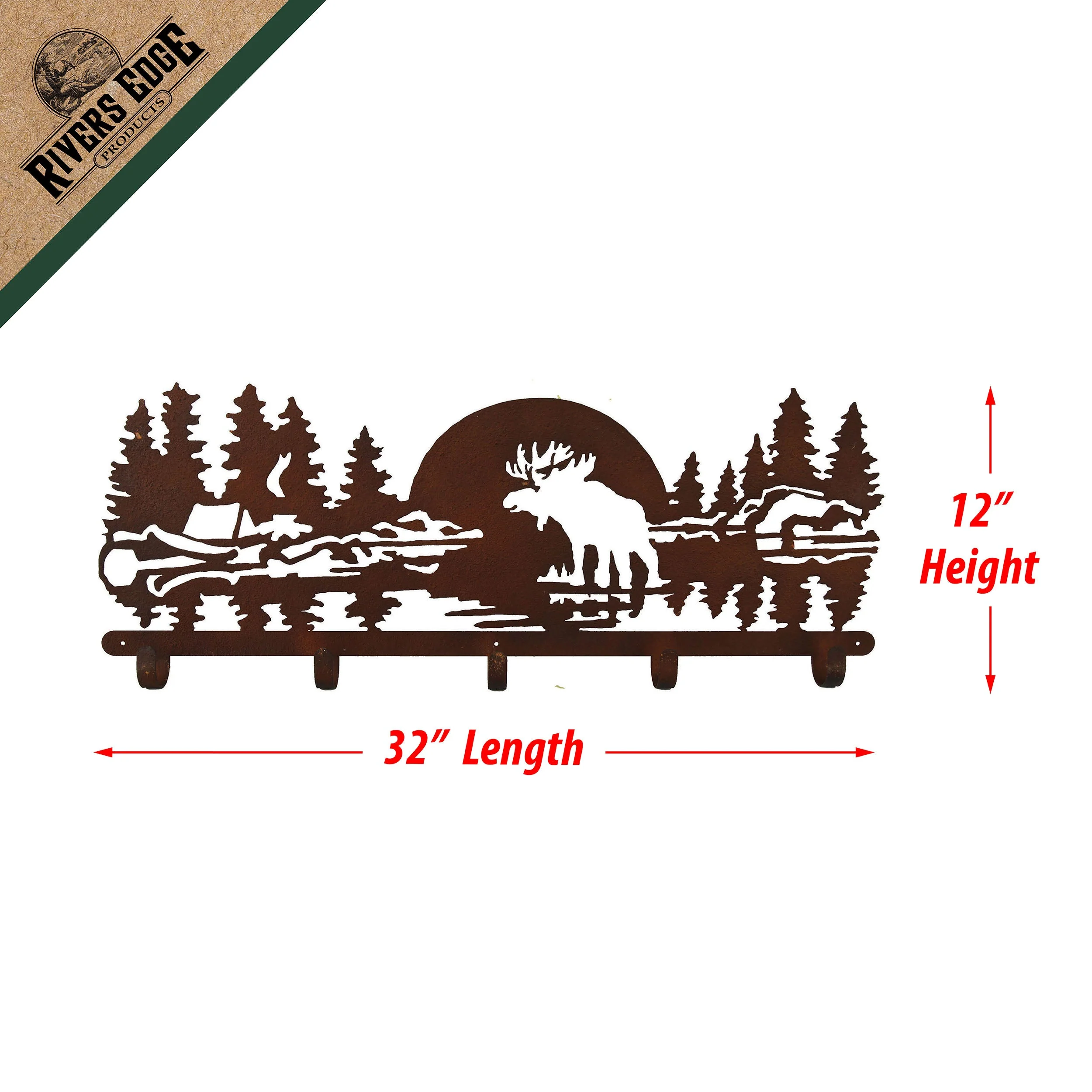 Laser Cut Metal Coat and Hat Rack-Moose - Image 3