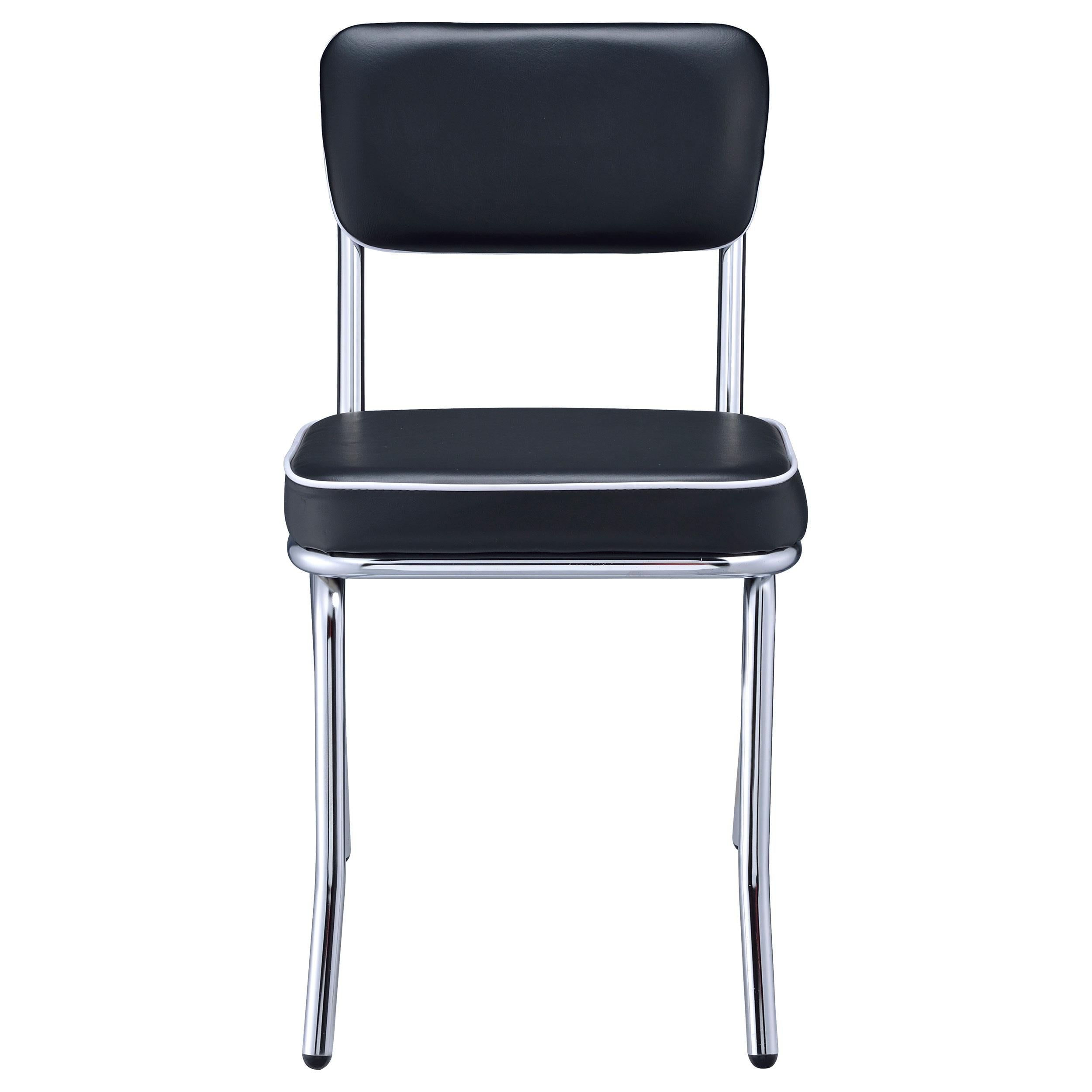 Coaster Furniture Retro 2066 Upholstered Dining Side Chair - Black (Set of 2) - Image 2