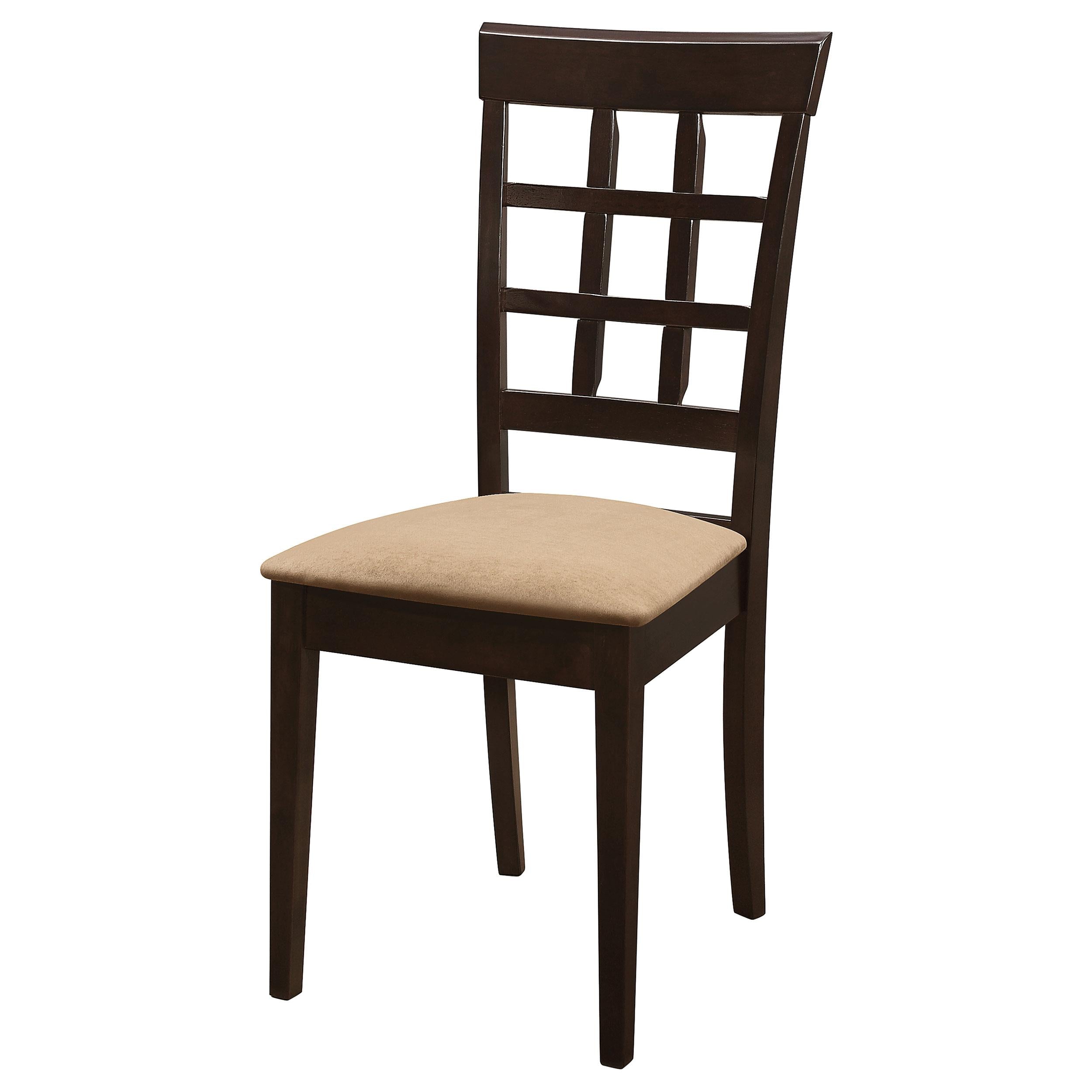 Coaster Furniture Gabriel 100772 Lattice Back Dining Side Chair - Cappuccino (Set of 2) - Image 3