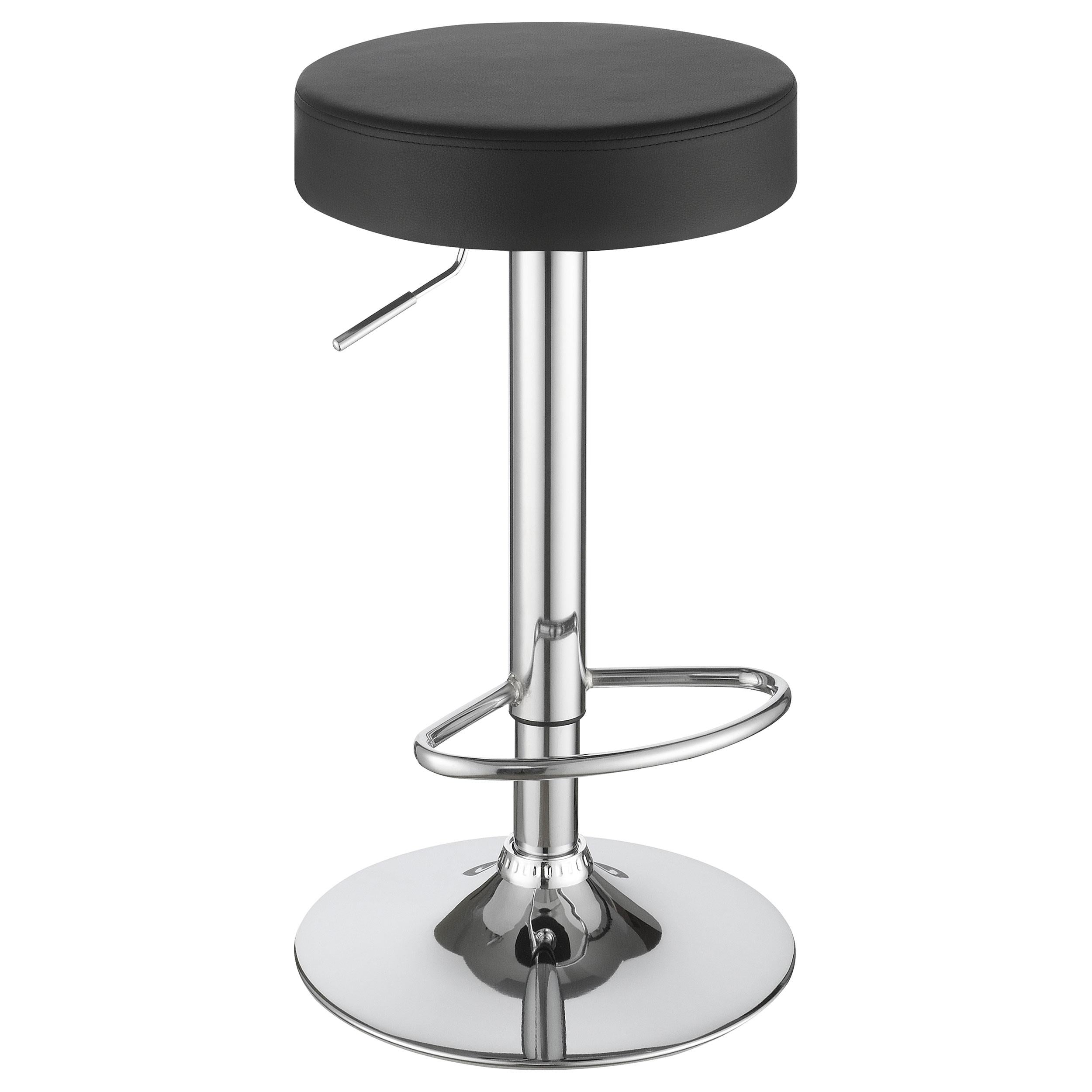 Coaster Furniture Ramses 102558 29" Adjustable Bar Stool - Chrome and Black - Image 1