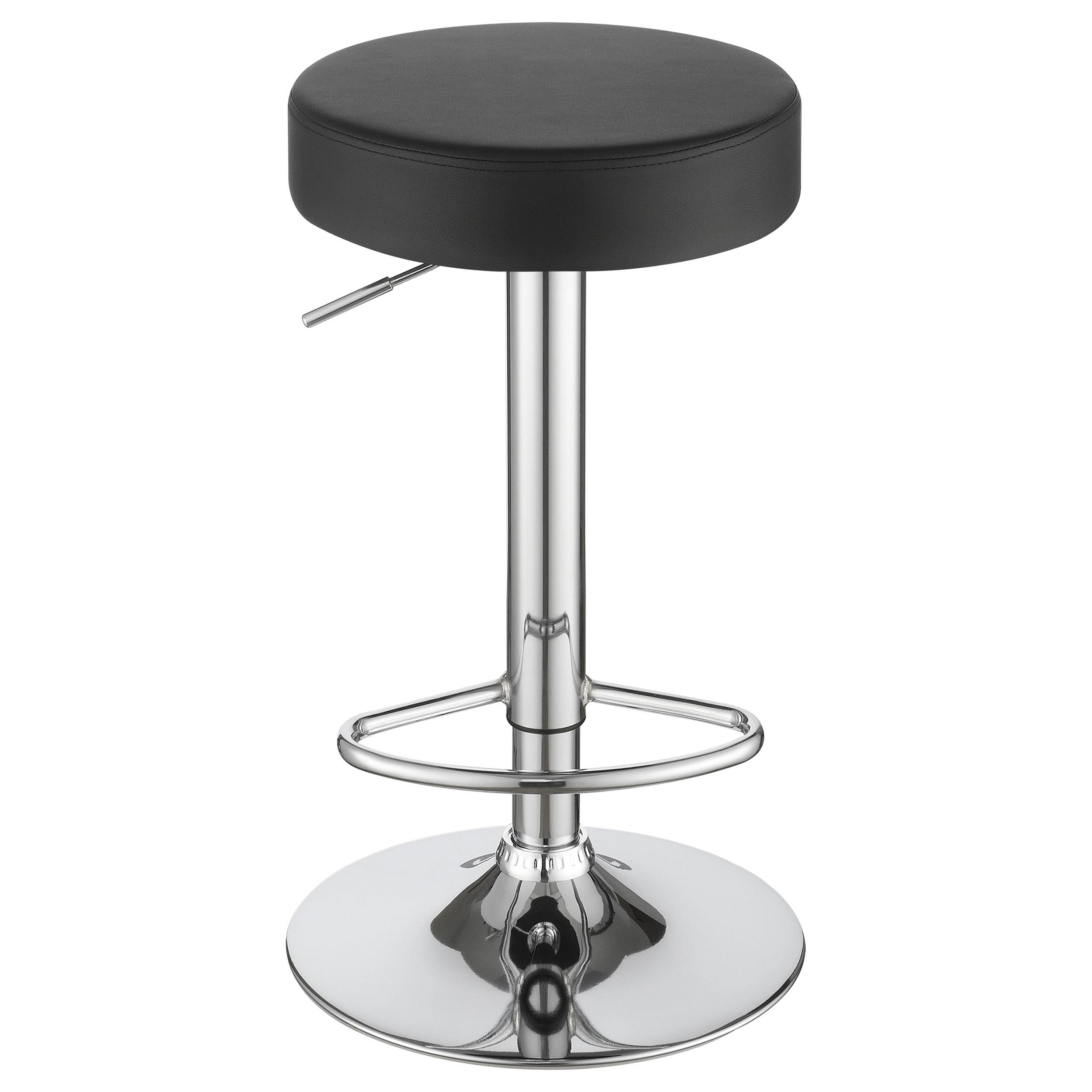 Coaster Furniture Ramses 102558 29" Adjustable Bar Stool - Chrome and Black - Image 2