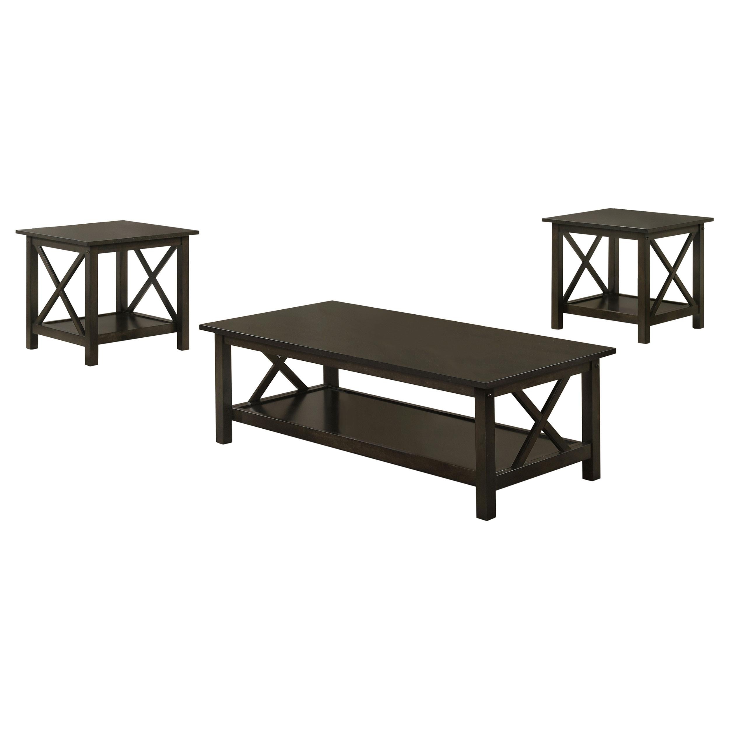 Coaster Furniture Rachelle 5909 3-piece Rectangular Coffee Table Set - Deep Merlot - Image 1