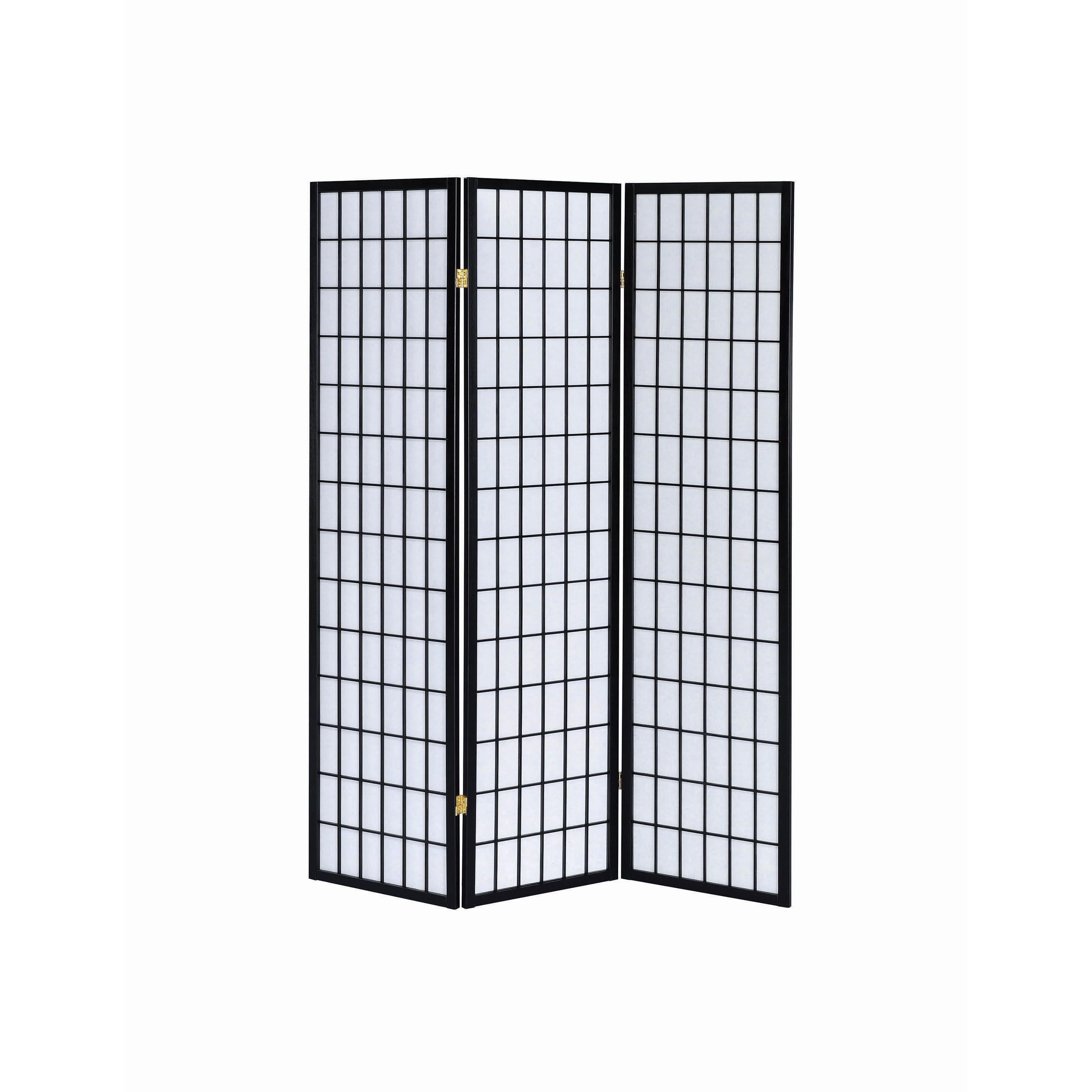 Coaster Furniture Carrie 4622 3-Panel Room Divider Folding Shoji Screen - Black - Image 2