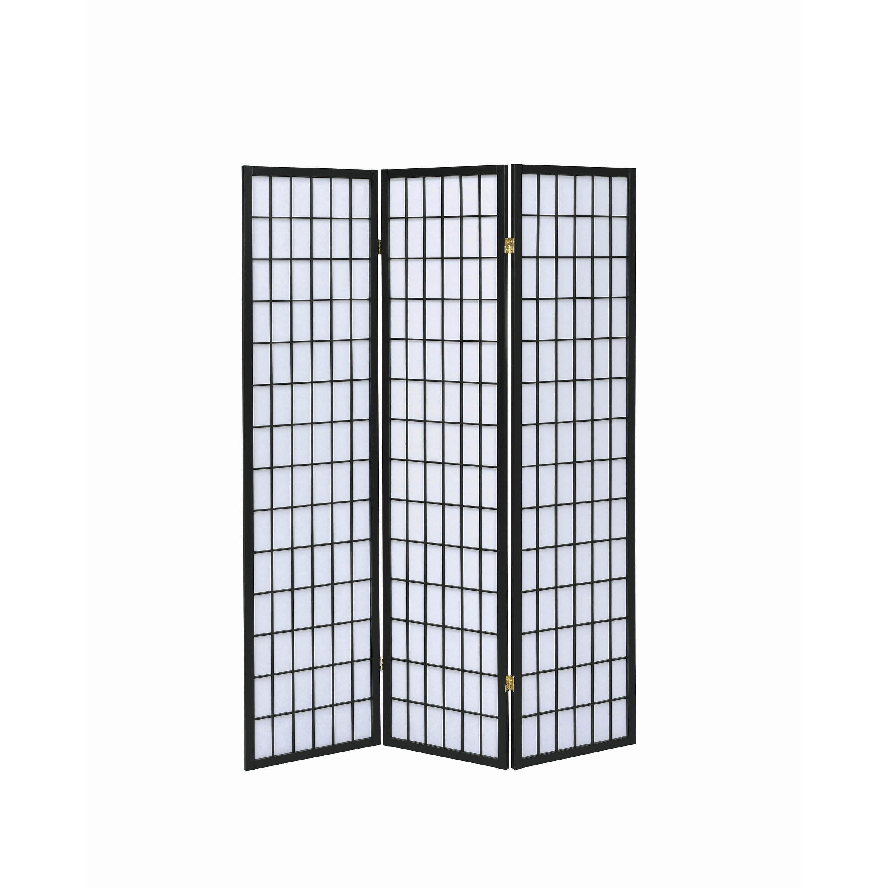 Coaster Furniture Carrie 4622 3-Panel Room Divider Folding Shoji Screen - Black - Image 3
