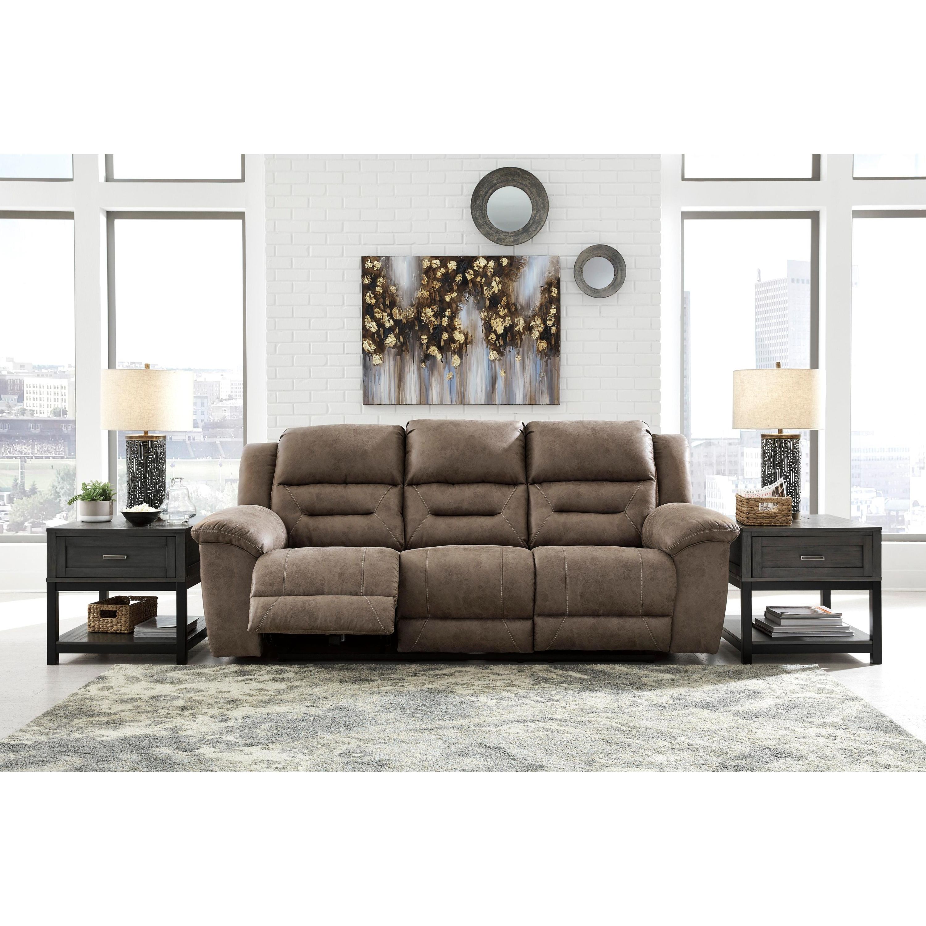 Signature Design by Ashley Stoneland 39905U1 2 pc Reclining Living Room Set - Fossil - Image 3