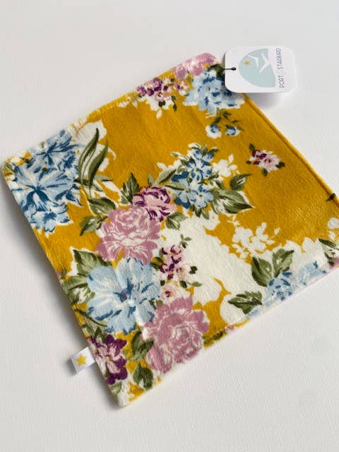 Yellow Floral Minky Crinkle Sensory Toy - Image 1