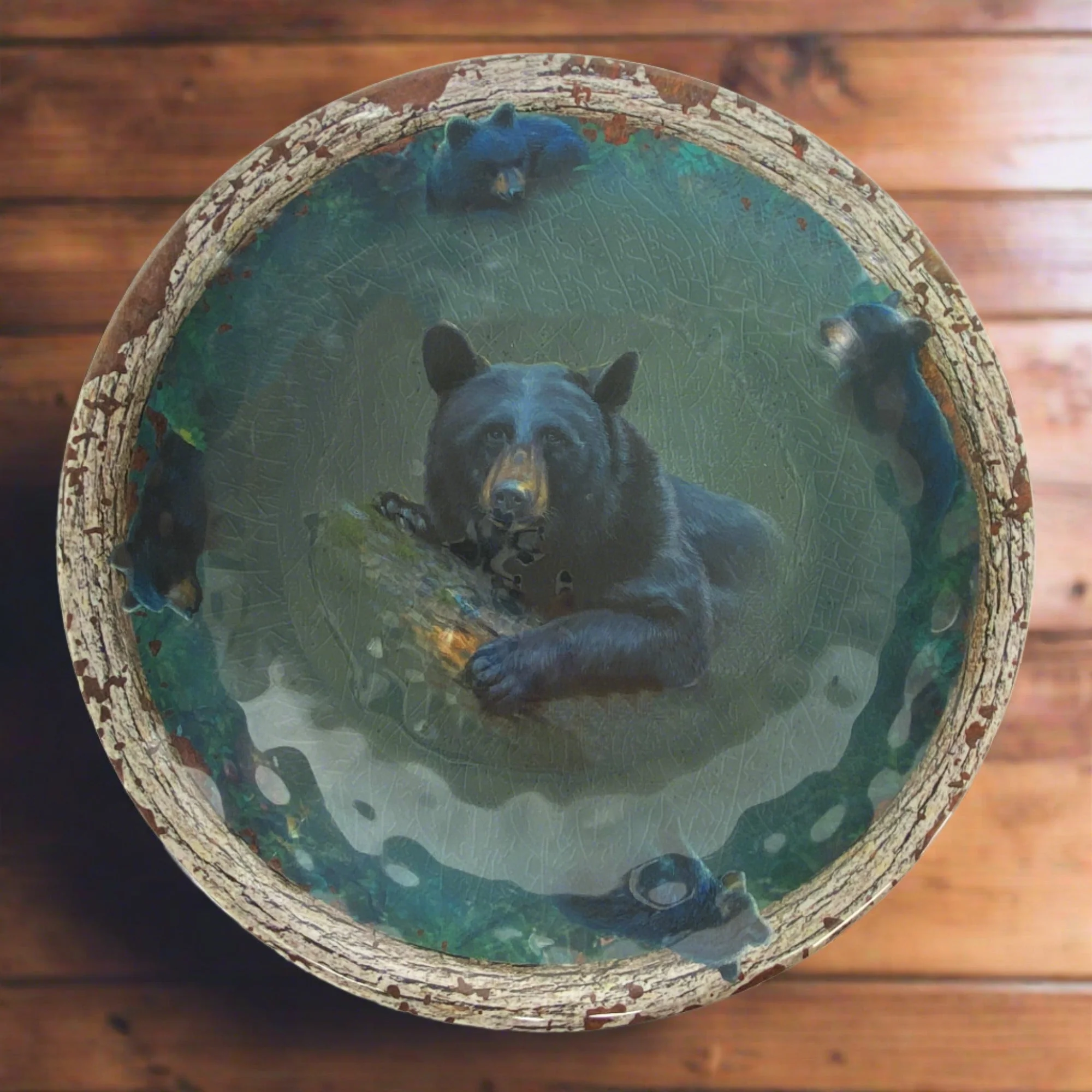 Bowl Round Melamine 13.5in-Bear - Image 1