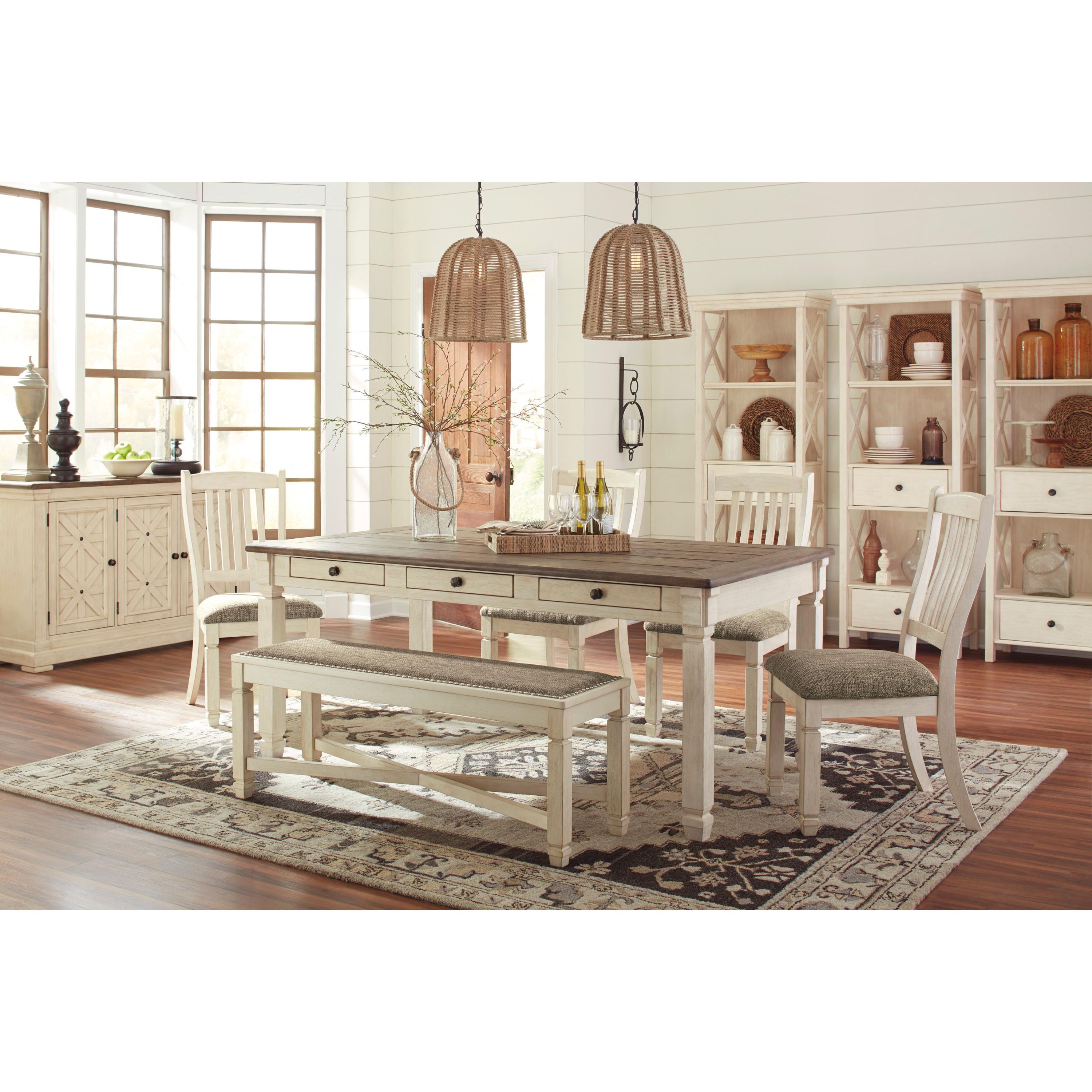 Signature Design by Ashley Bolanburg D647D34 6 pc Dining Set - Image 1