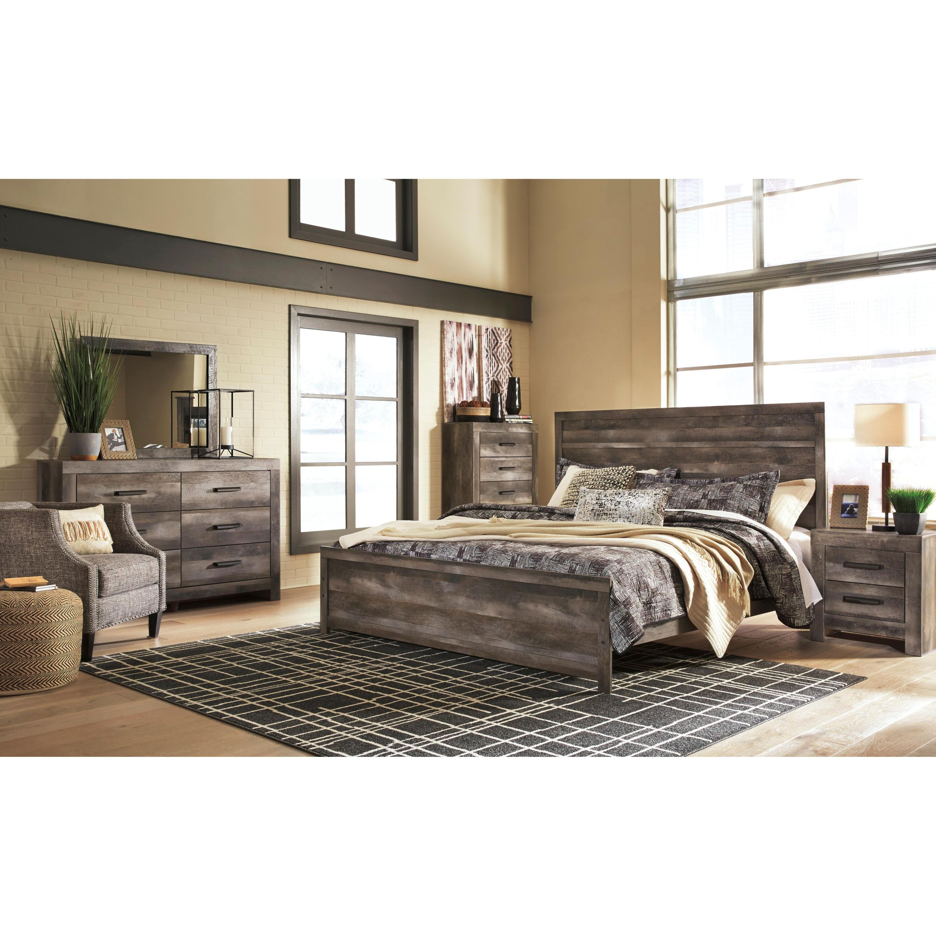 Signature Design by Ashley Wynnlow B440 7 pc King Panel Bedroom Set - Image 1