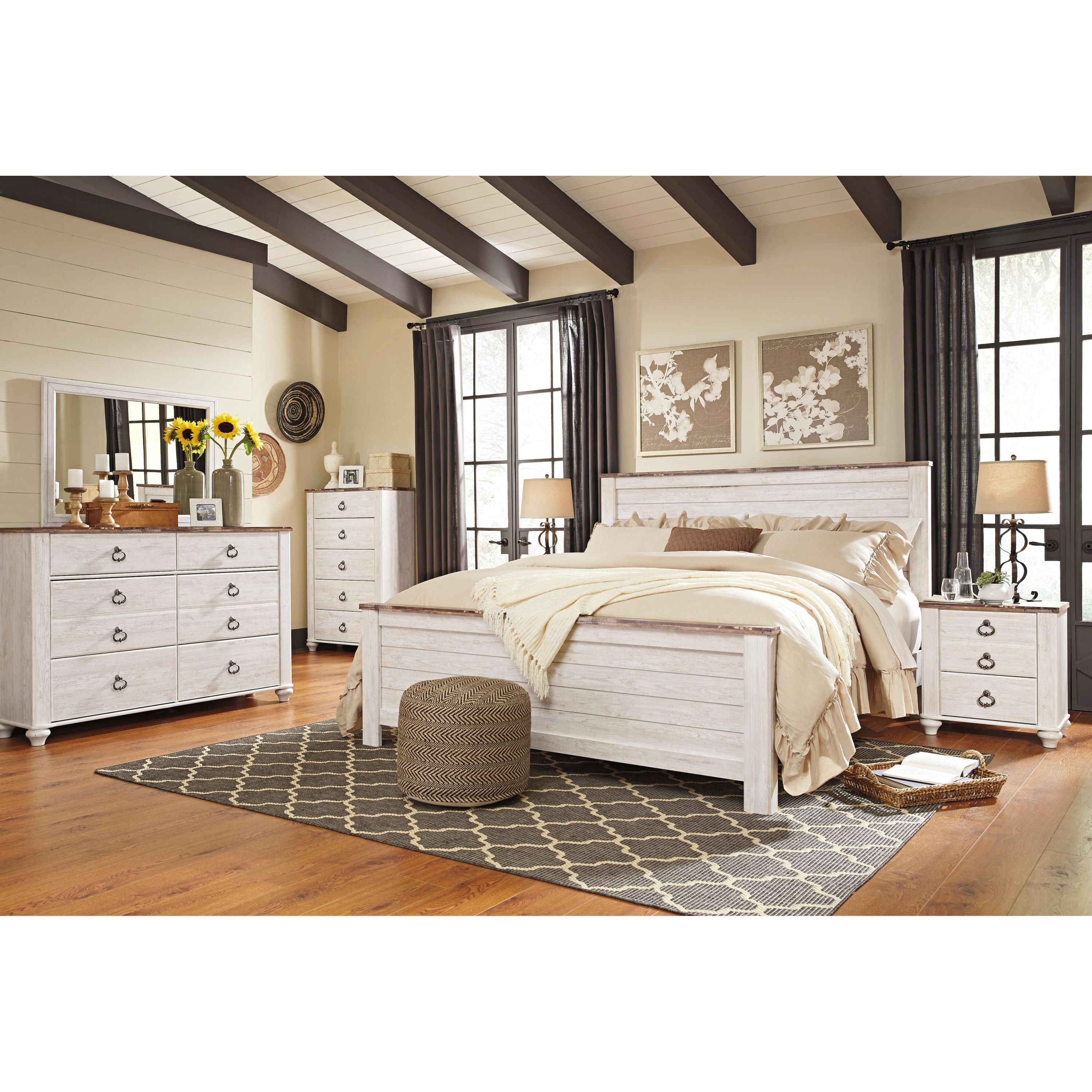Signature Design by Ashley Willowton B267B38 6 pc King Panel Bedroom Set - Image 1