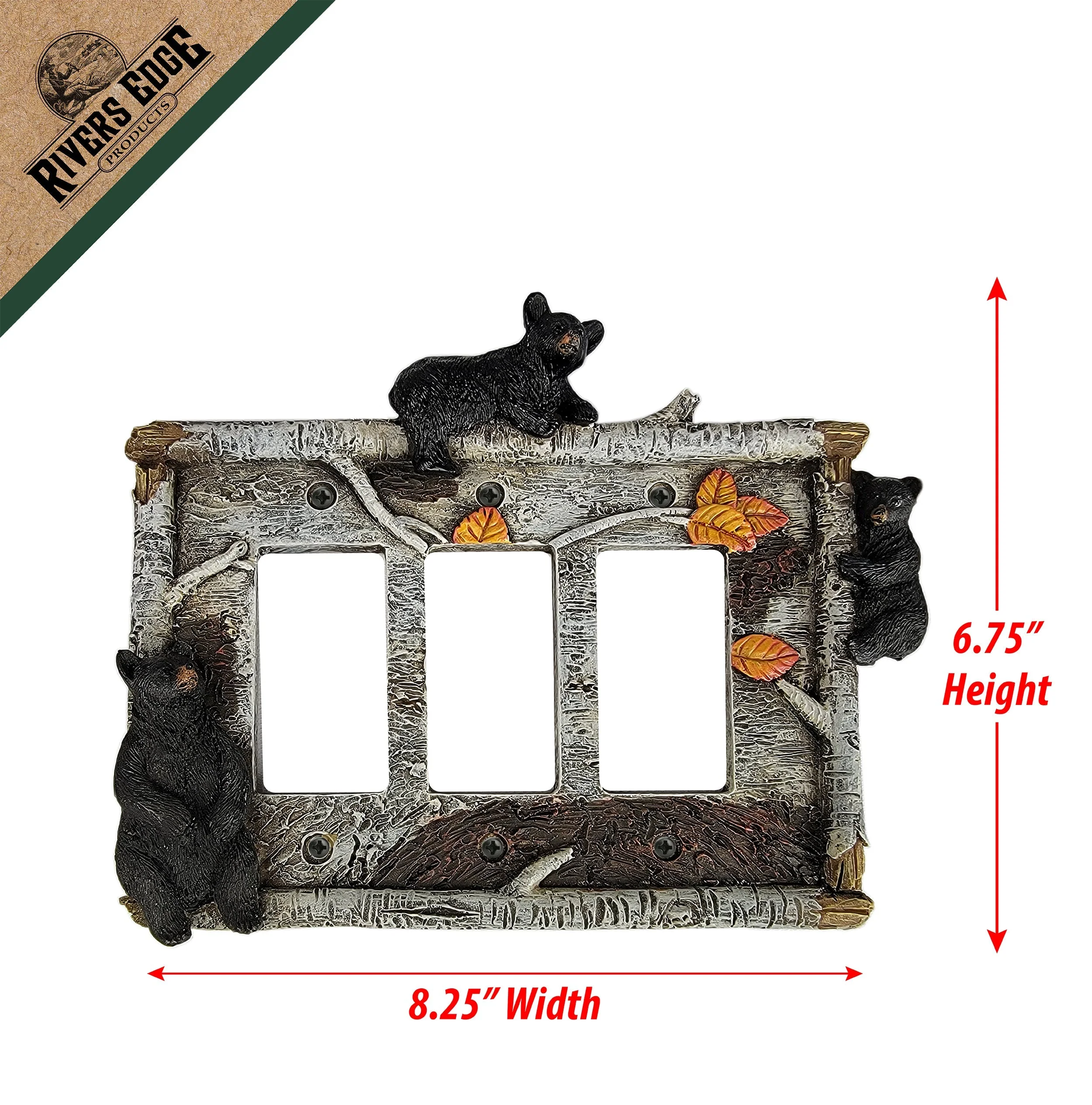Electrical Cover Plate Triple-Birch Bear - Image 3