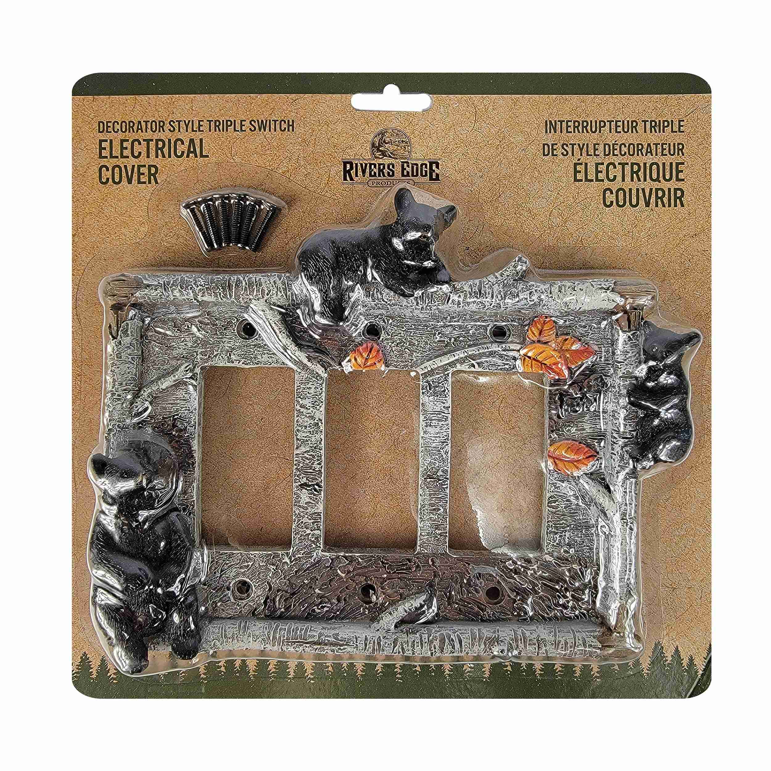 Electrical Cover Plate Triple-Birch Bear - Image 2