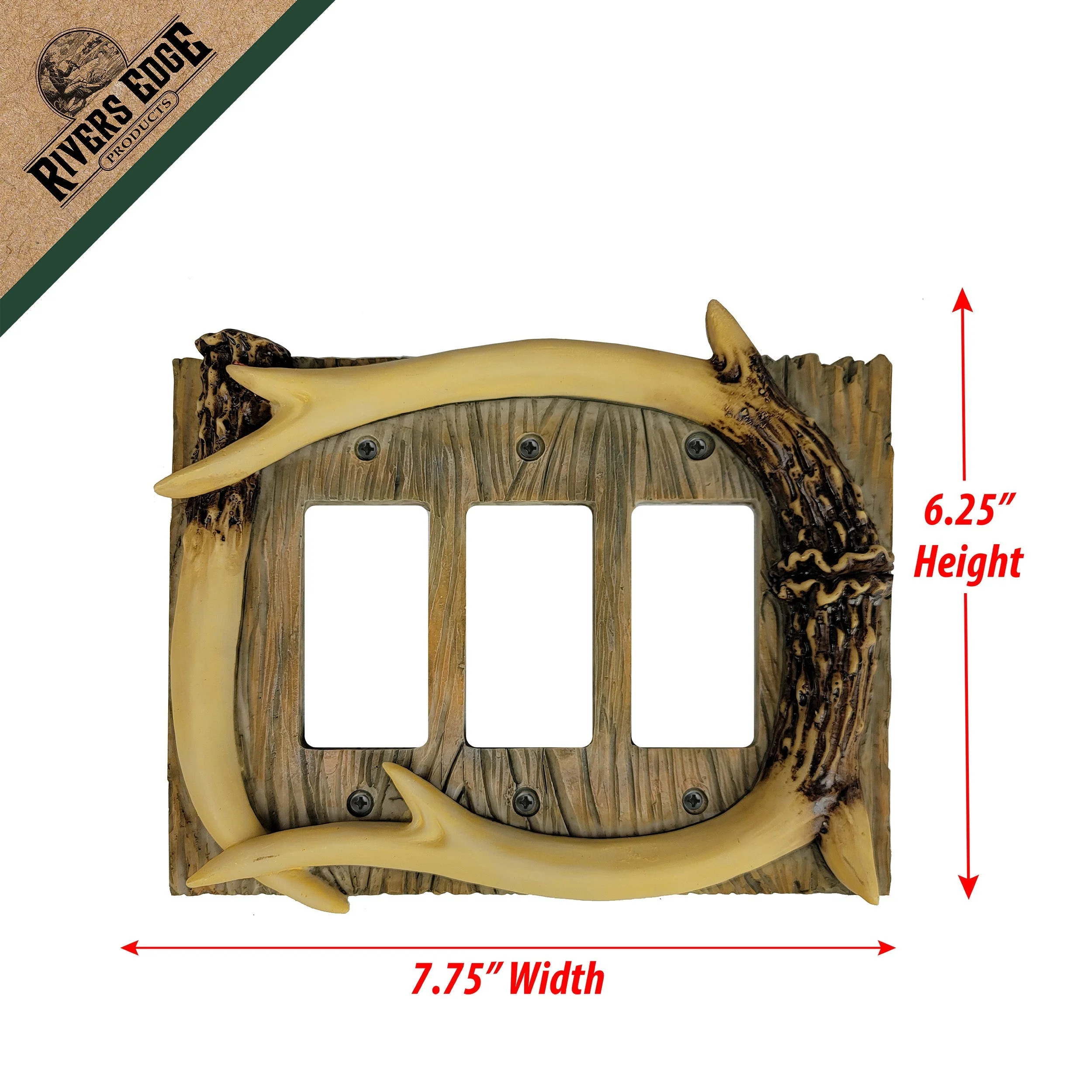 Electrical Cover Plate Triple-Antler - Image 3