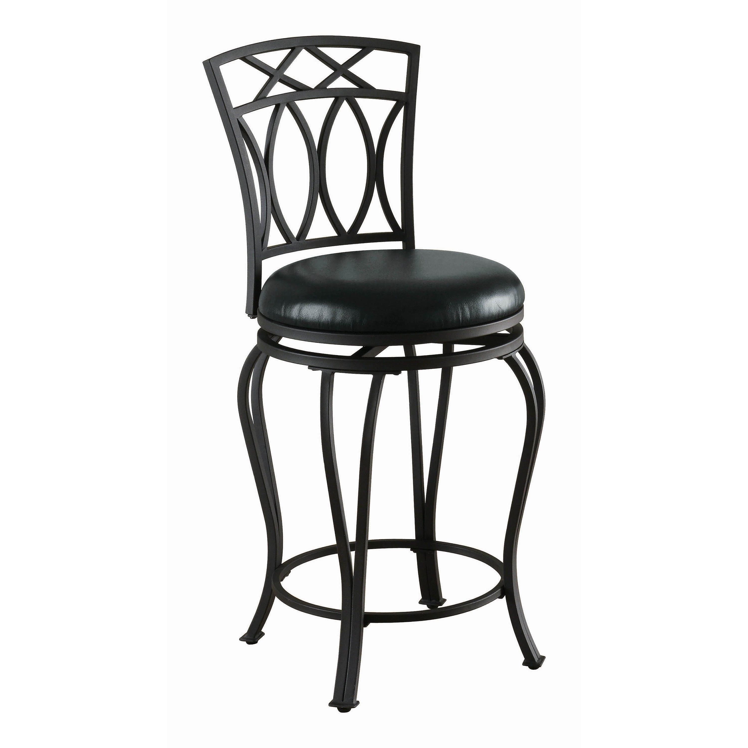 Coaster Furniture Adamsville 122059 Upholstered Swivel Counter Height Stool - Black - Image 1