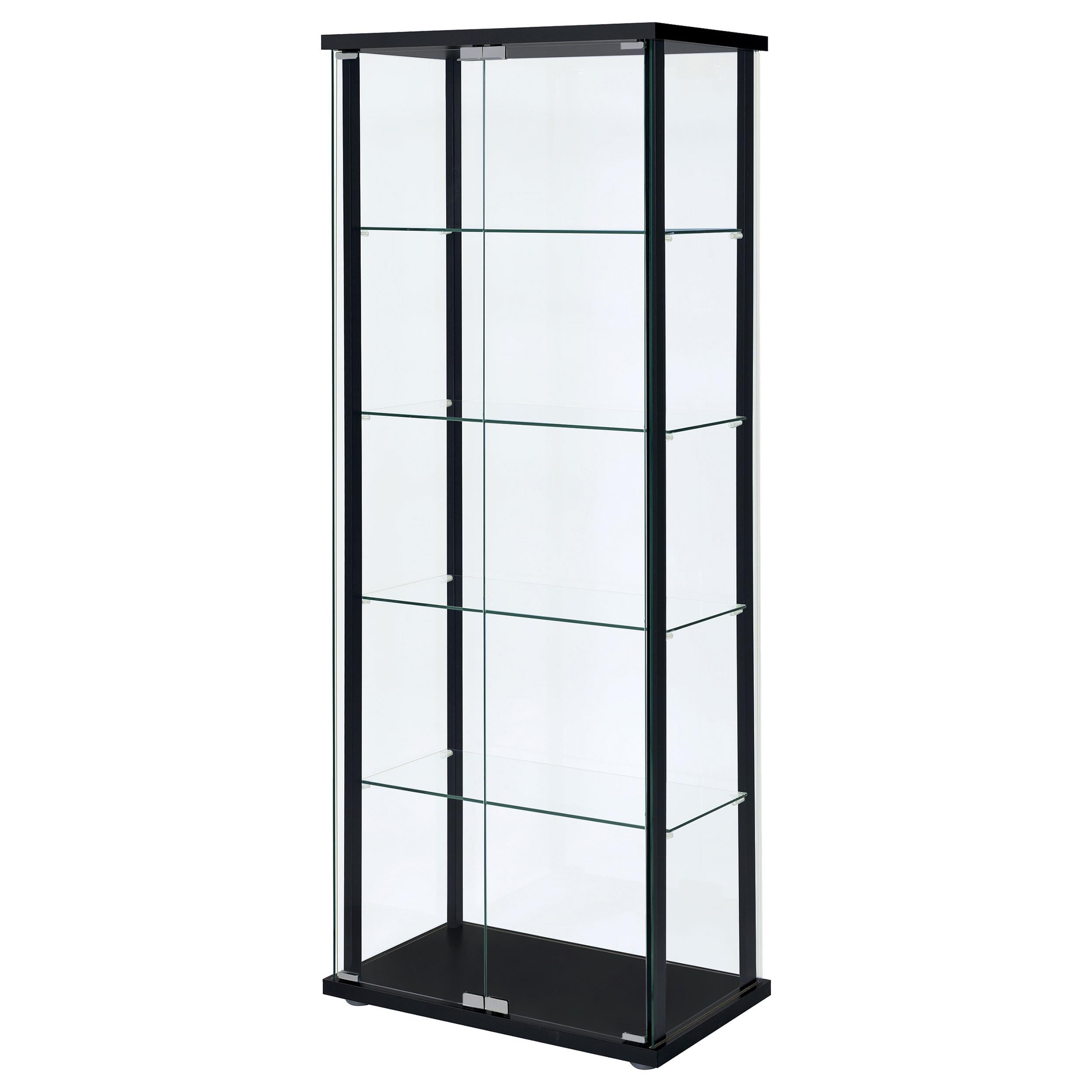 Coaster Furniture Delphinium 950170 5-shelf Clear Glass Curio Display Cabinet - Black - Image 3