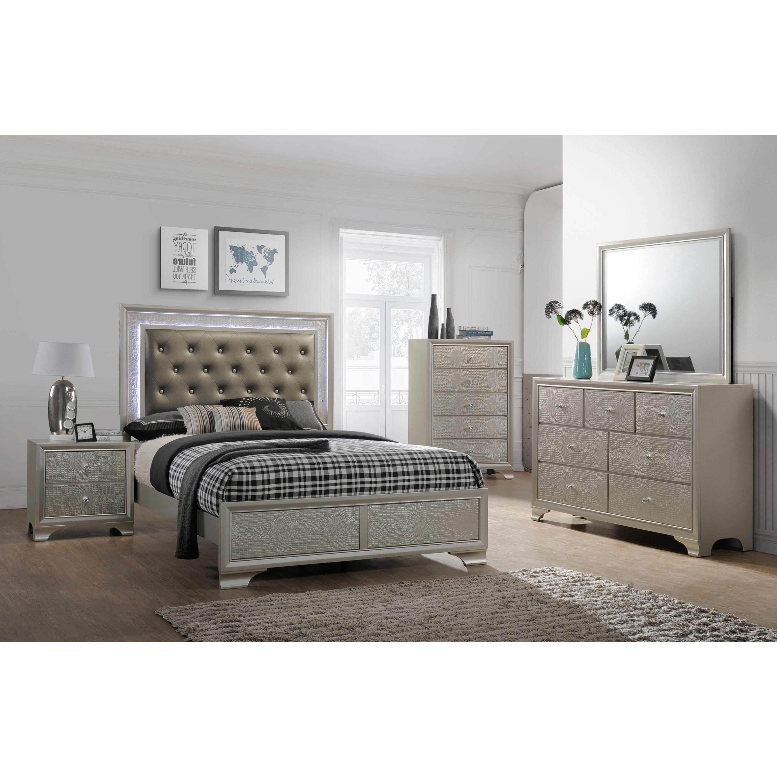 Crown Mark Lyssa B4300 6 pc Queen Panel Bedroom Set - Image 1