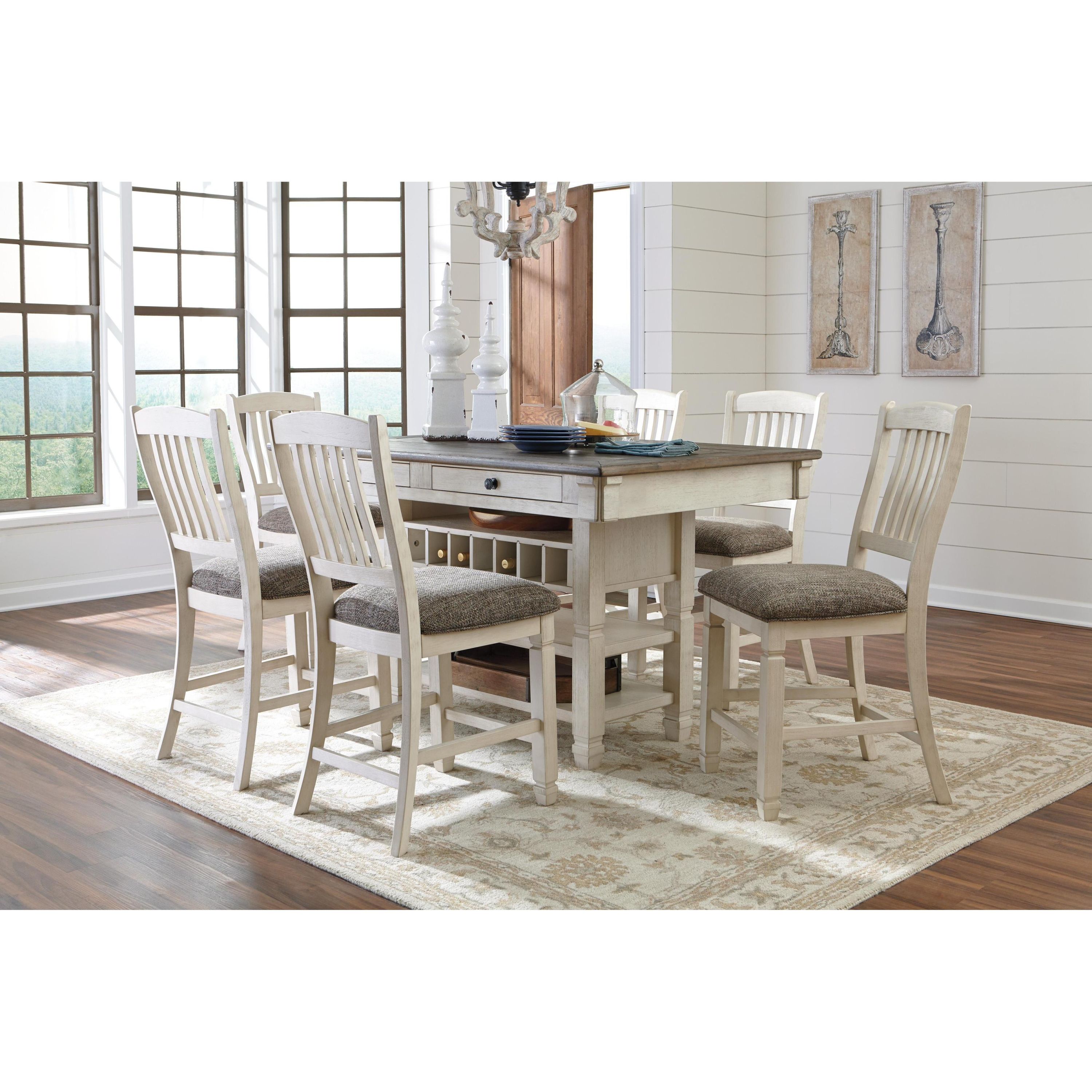 Signature Design by Ashley Bolanburg D647D9 7 pc Counter Height Dining Set - Image 1