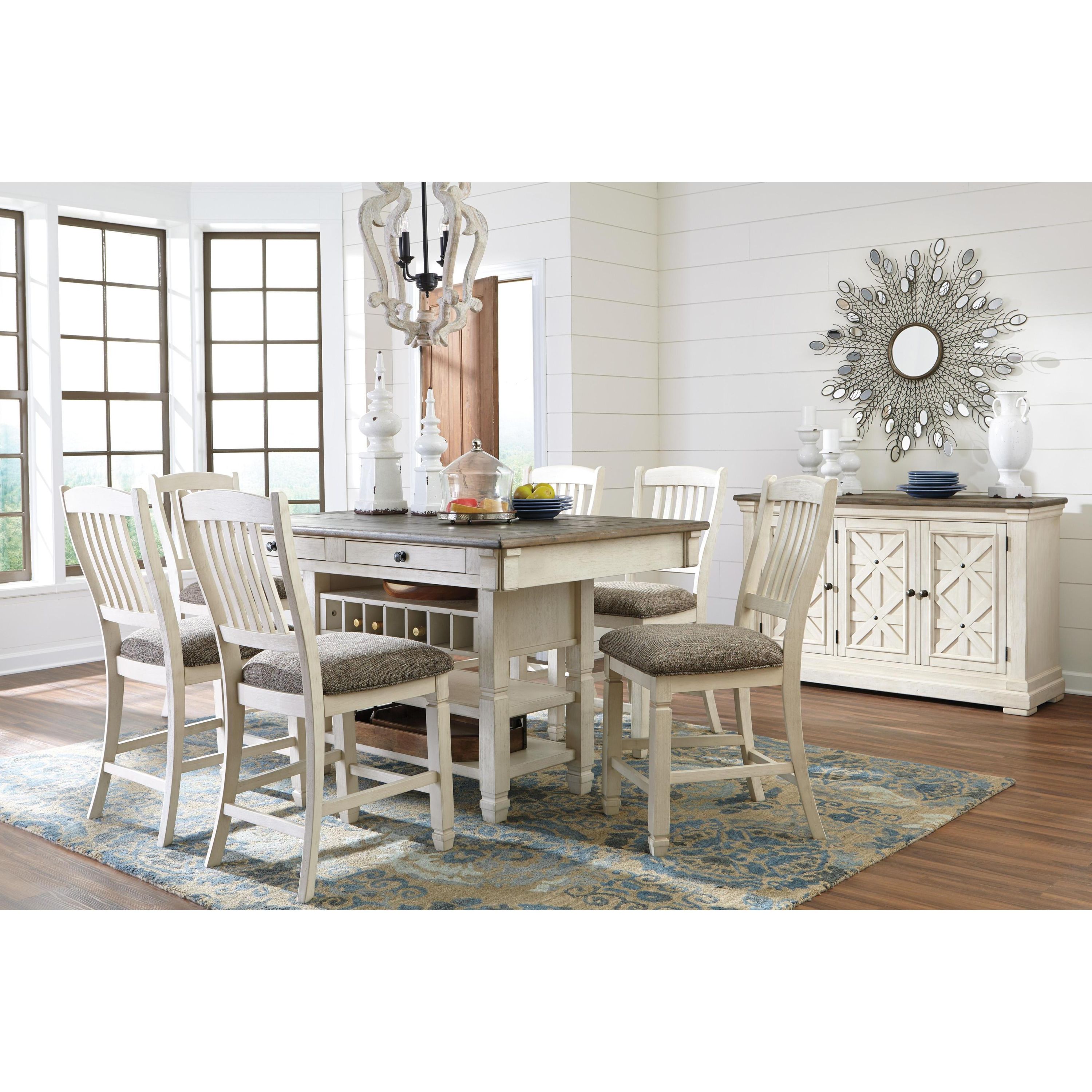 Signature Design by Ashley Bolanburg D647D9 7 pc Counter Height Dining Set - Image 2