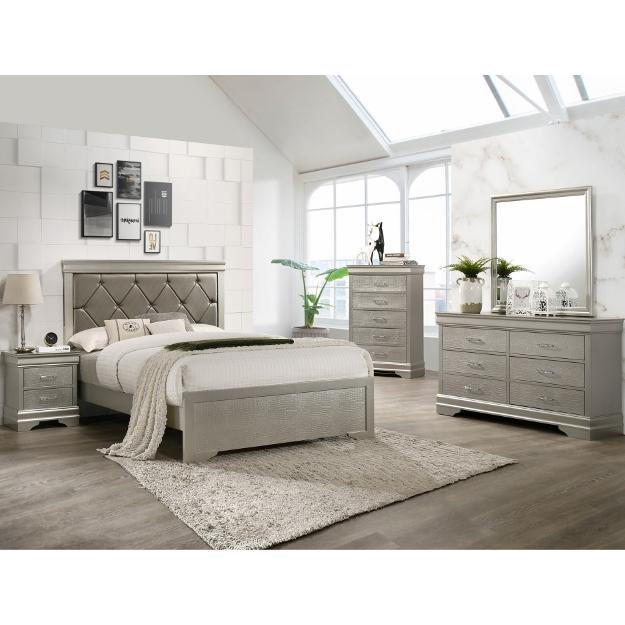 Crown Mark Amalia B6910 6 pc Queen Panel Bedroom Set - Image 1