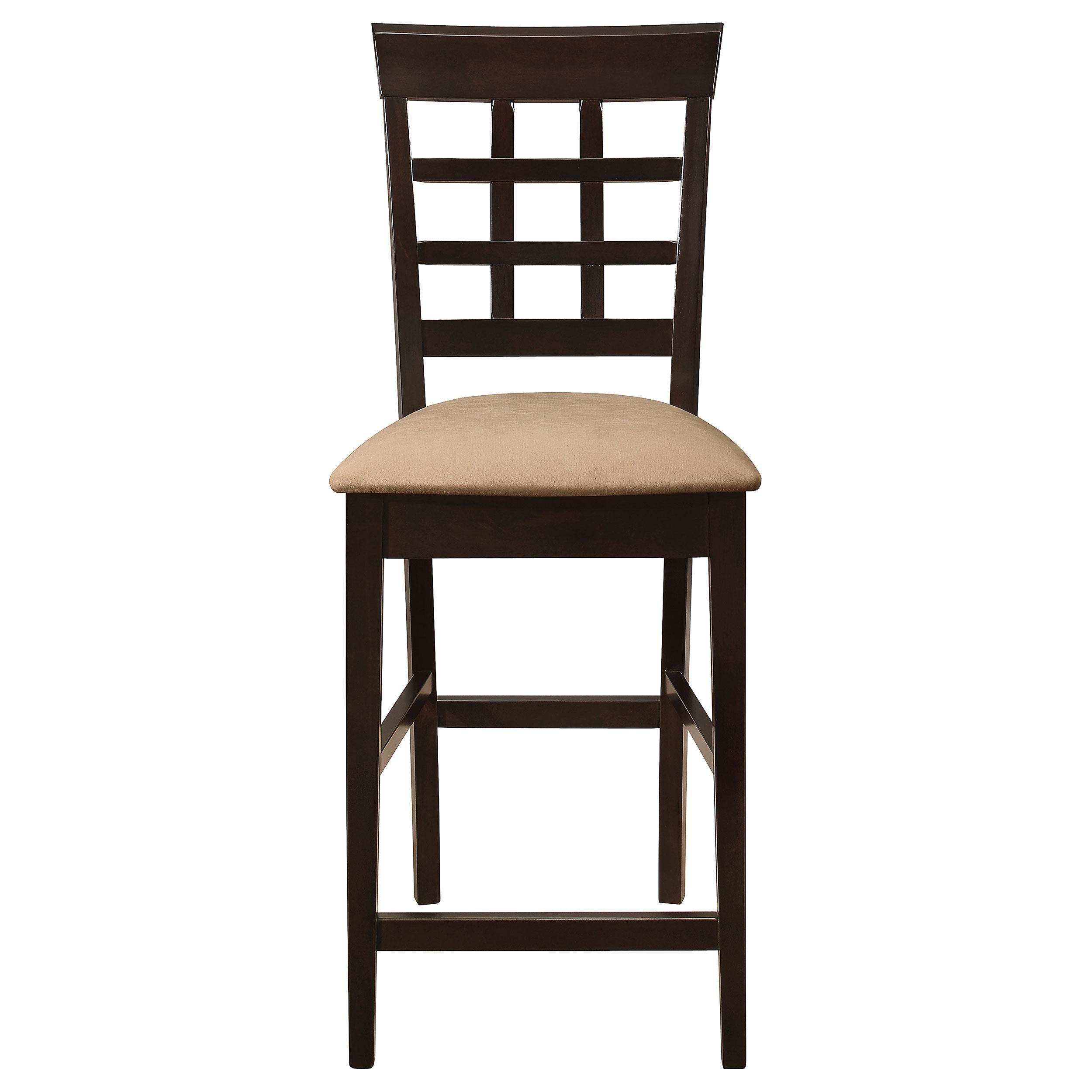 Coaster Furniture Gabriel 100209 Lattice Back Counter Chair - Cappuccino (Set of 2) - Image 2