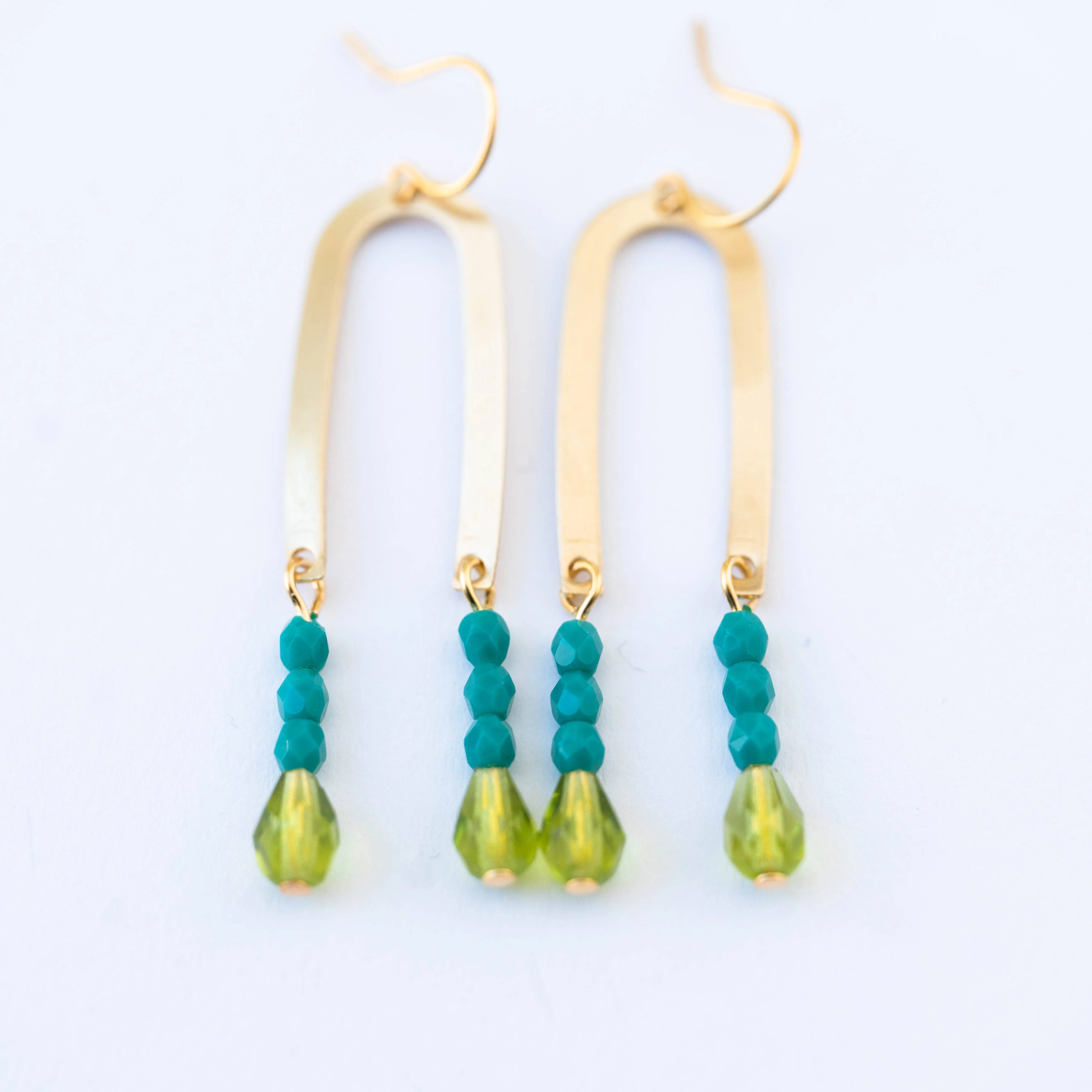 Long Arch Beaded Earrings - Image 2