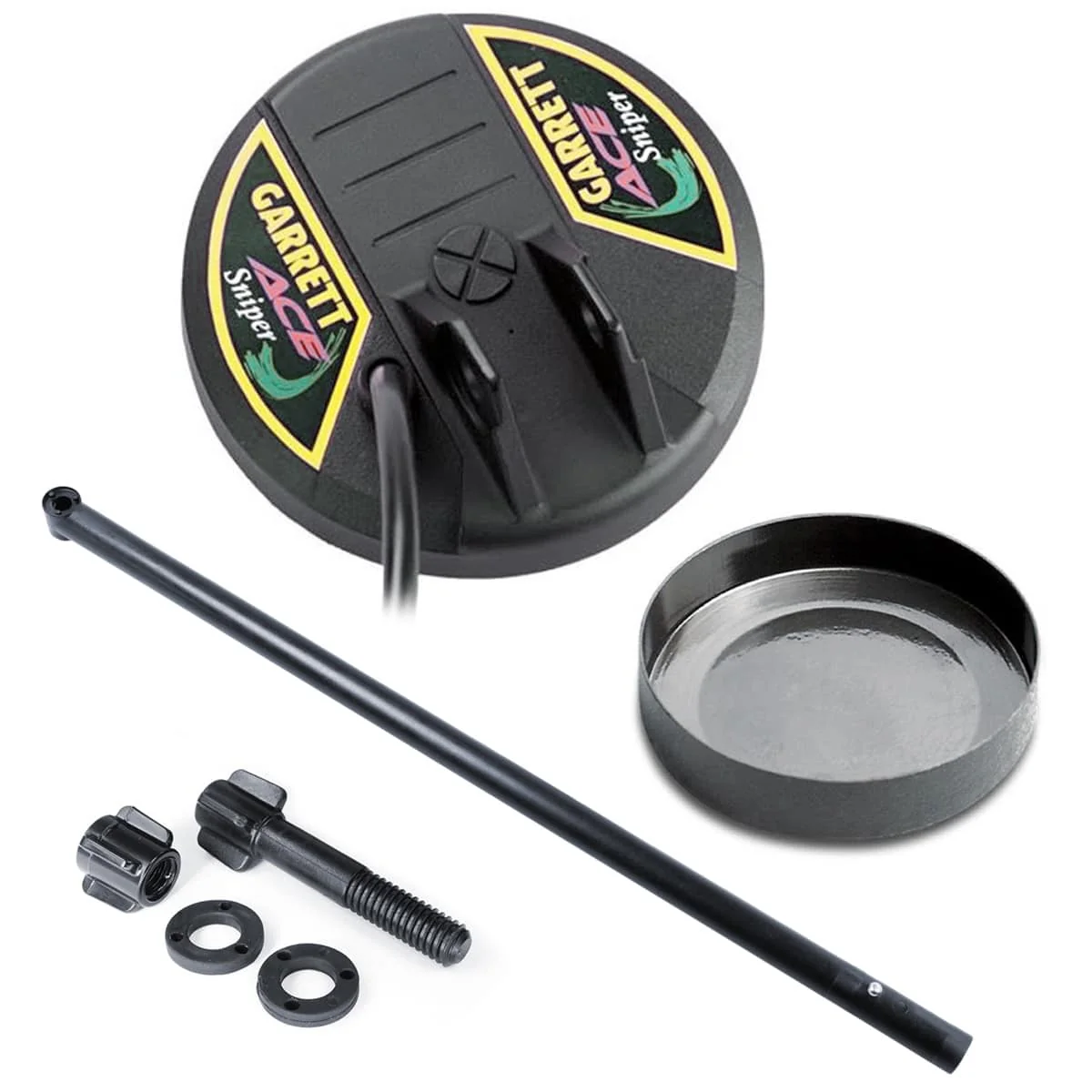 Garrett 4.5'' ACE Sniper Search Coil w/ Coil Cover, Lower Rod & Mounting Hardware - Image 1