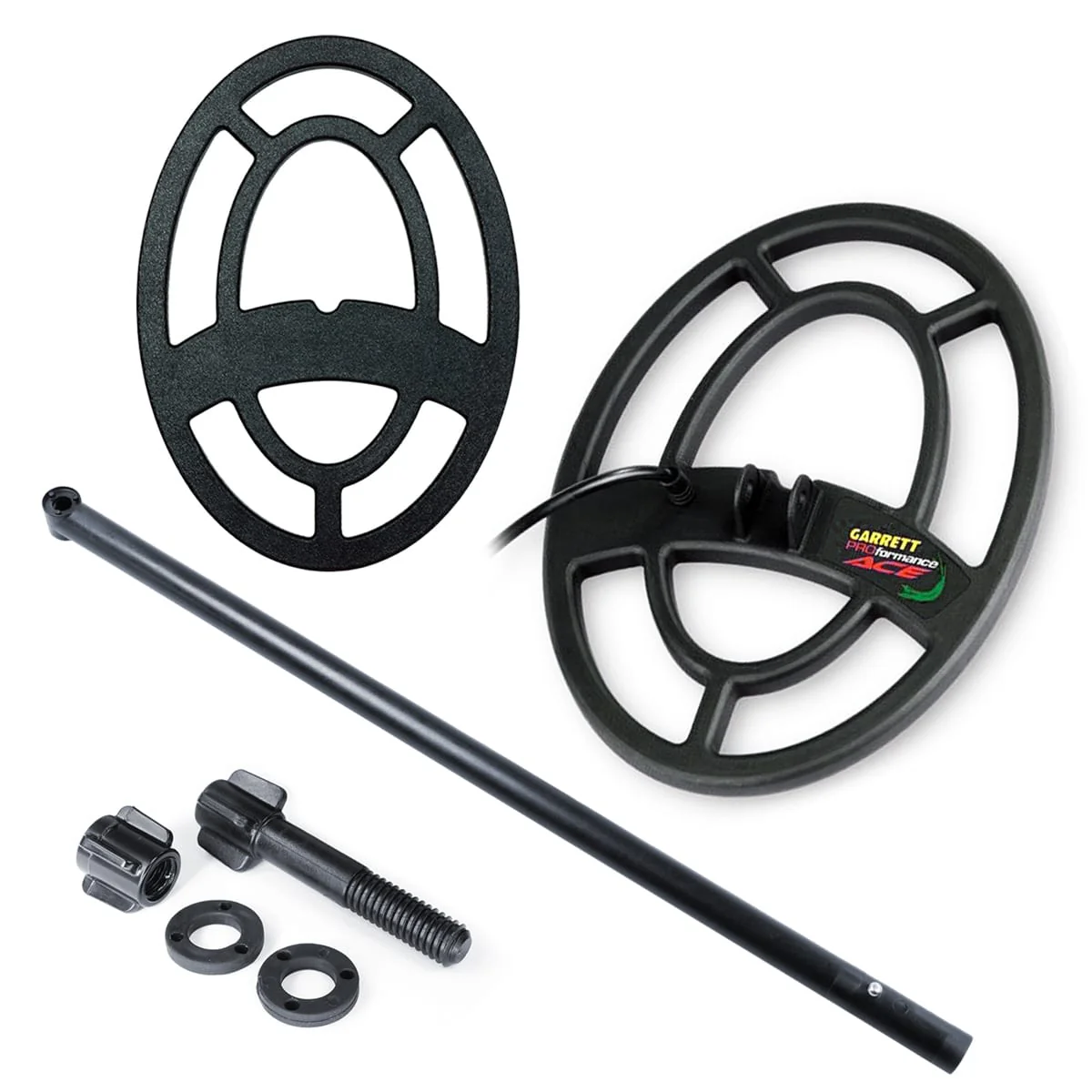 Garrett 9" x 12" Waterproof ACE Series Search Coil, Coil Cover, Rod & Hardware - Image 1