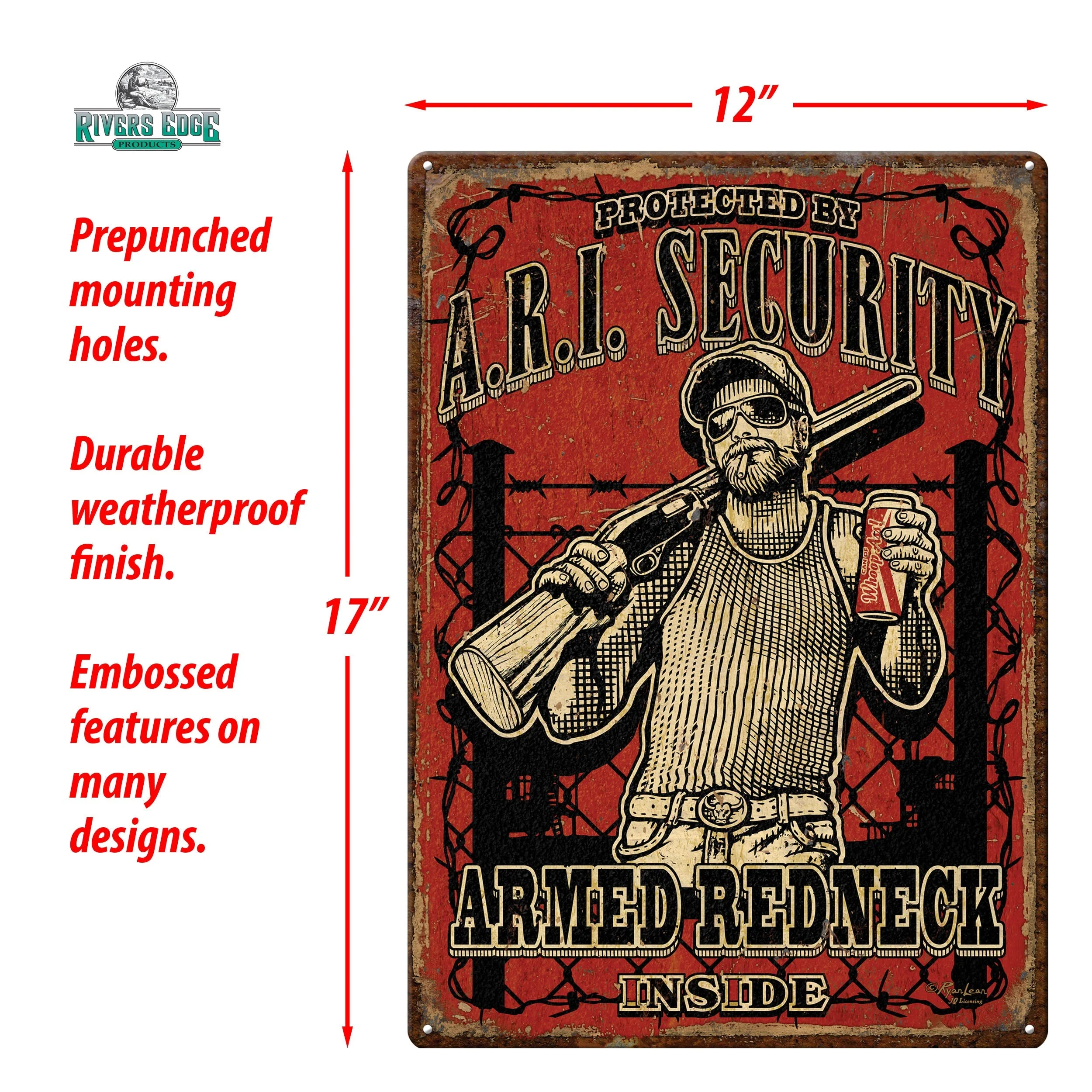 Tin Sign 12in x 17in-Armed Redneck Inside - Image 2