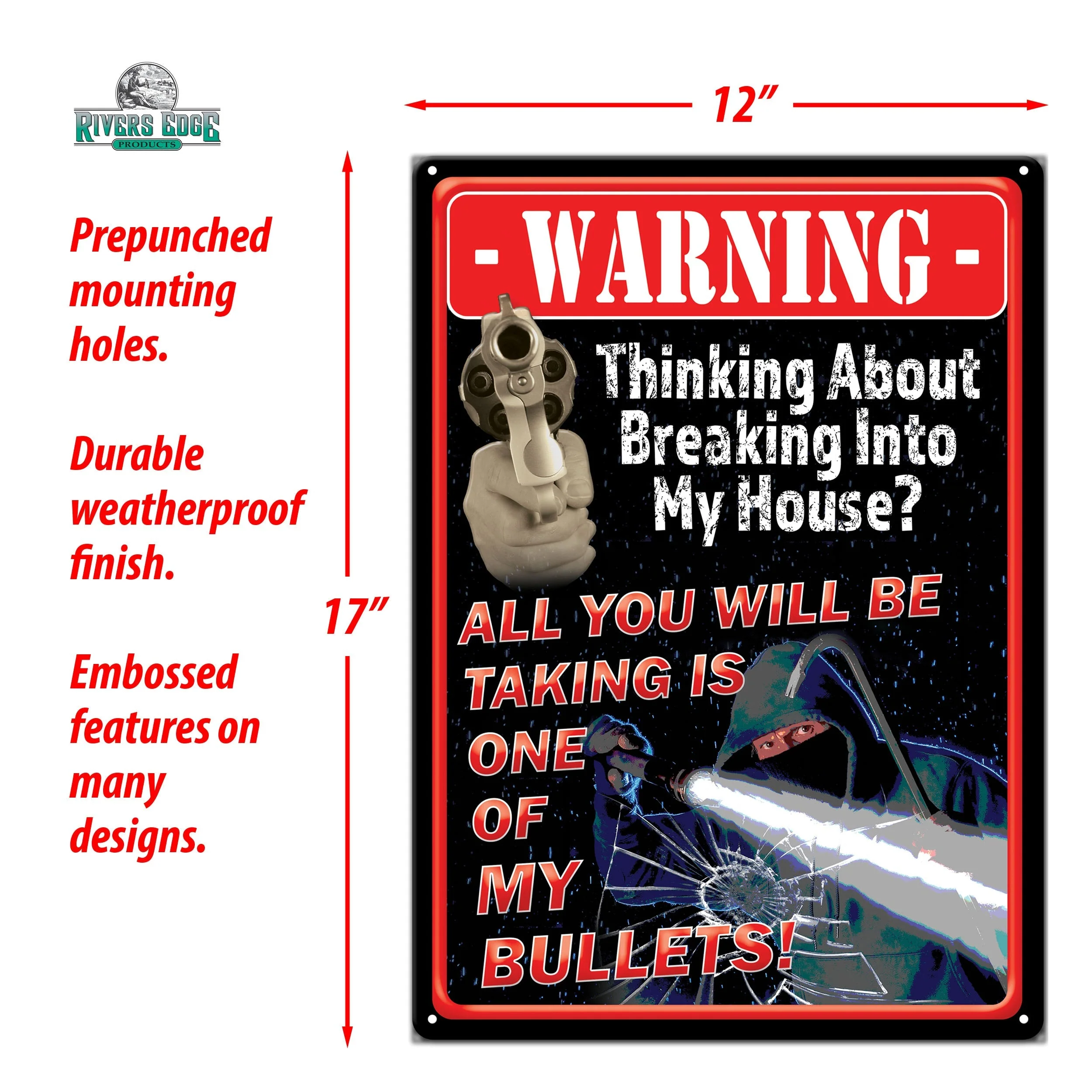 Tin Sign 12in x 17in-Take A Bullet - Image 2