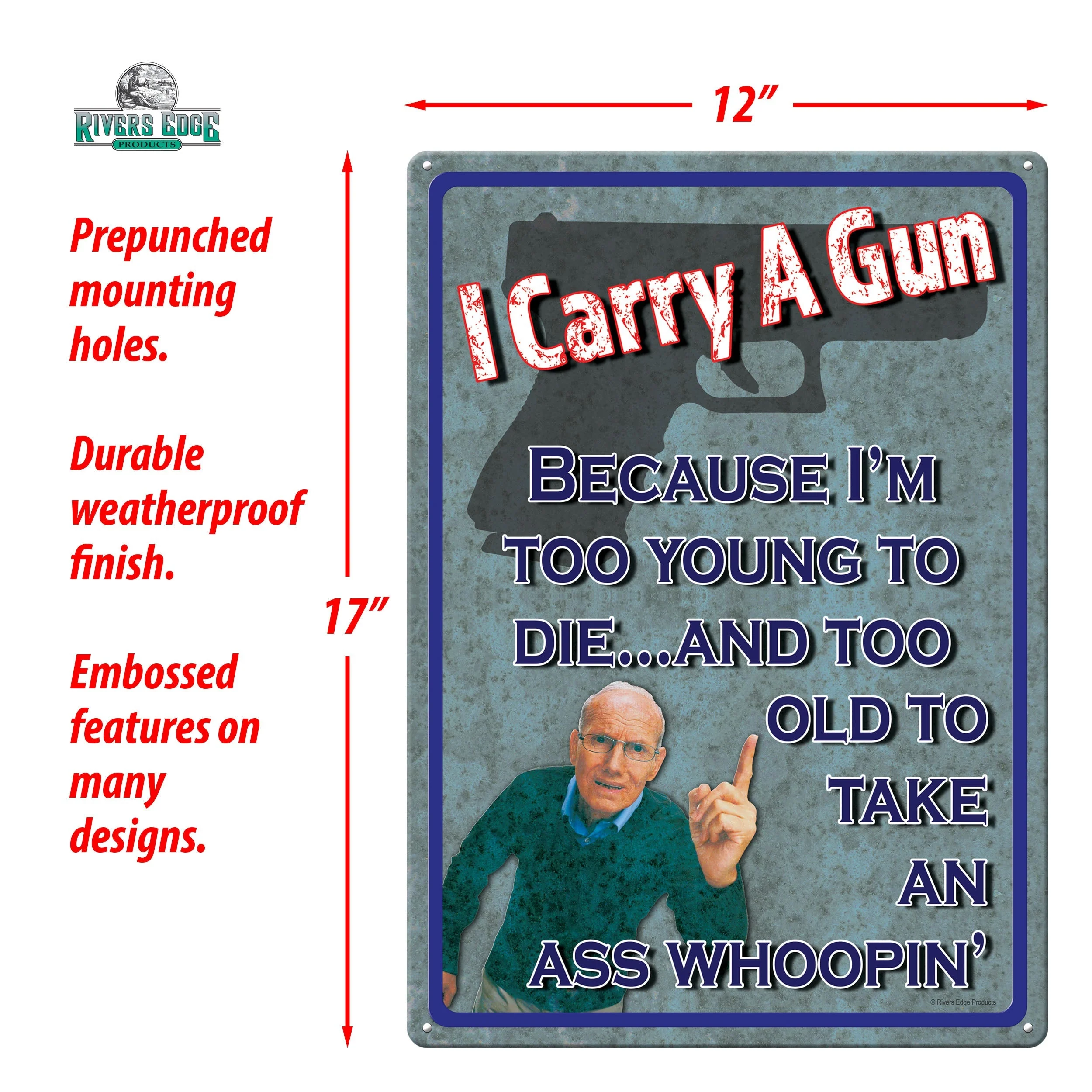 Tin Sign 12in x 17in-Too Young to Die - Image 2