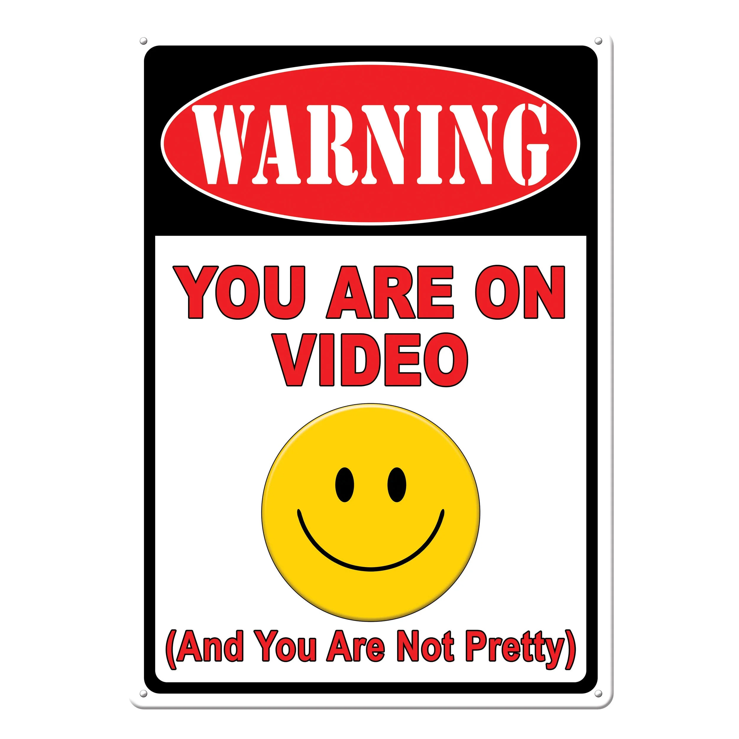 Tin Sign 12in x 17in-Warning On Video - Image 1