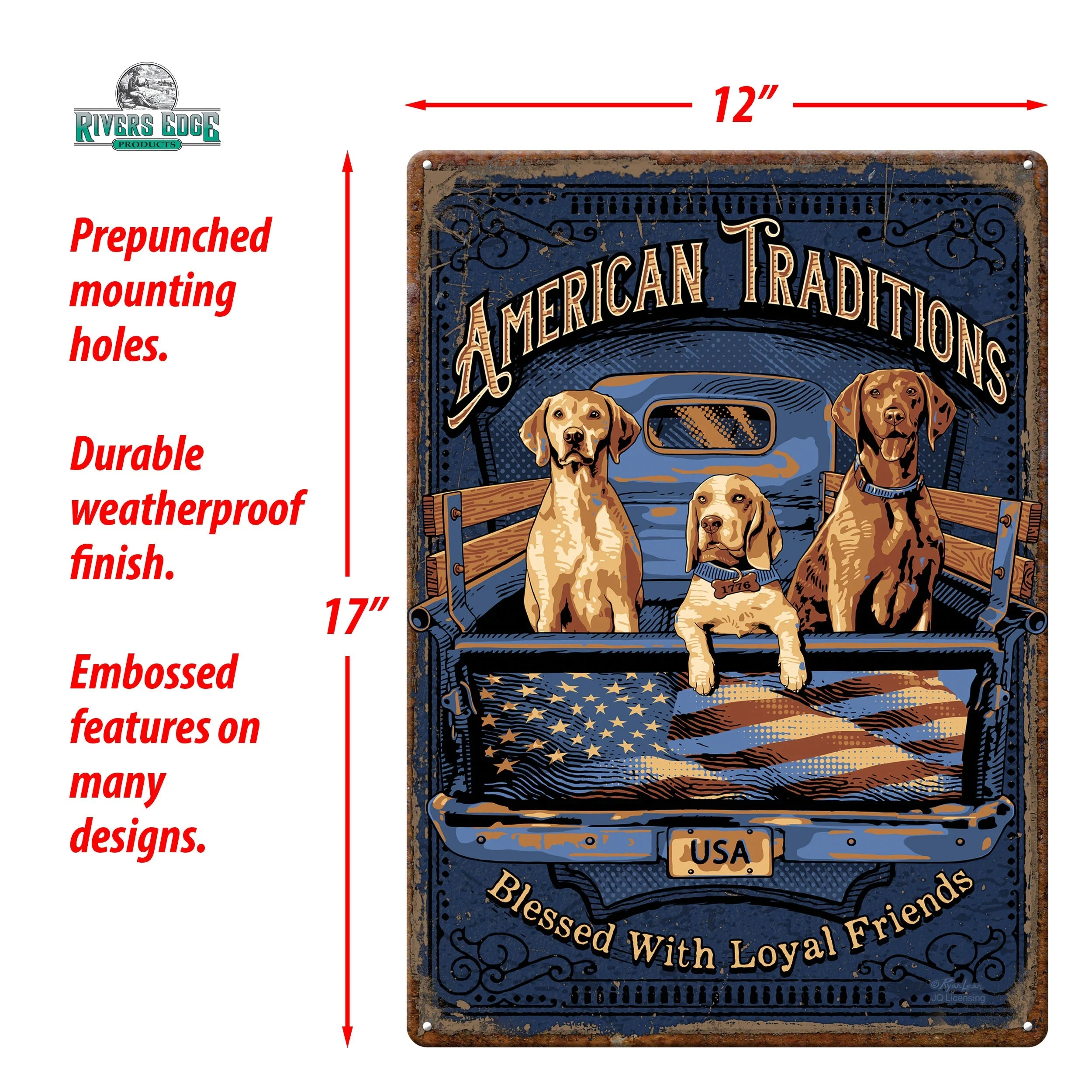 Tin Sign 12in x 17in-American Tradition Dogs - Image 2