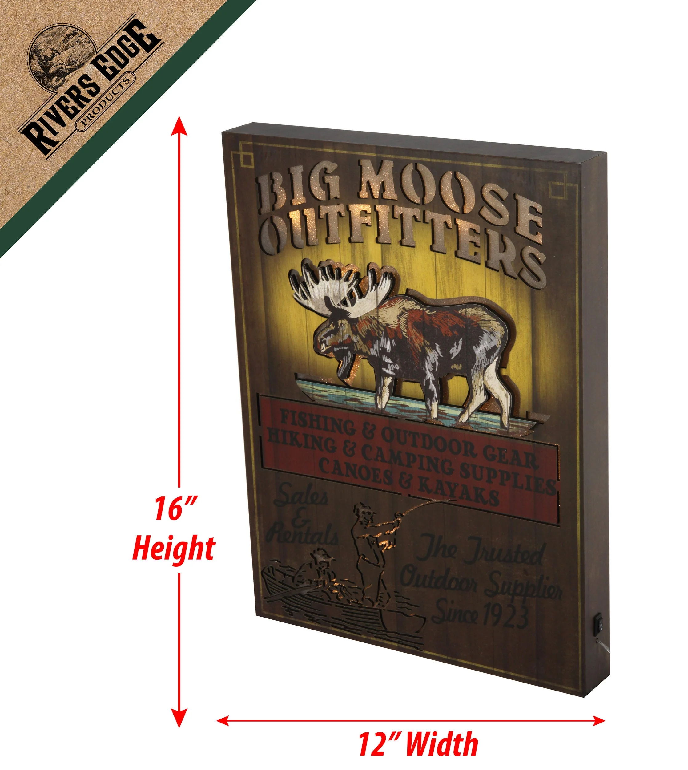 Wall Sign LED-Moose Outfitter - Image 2