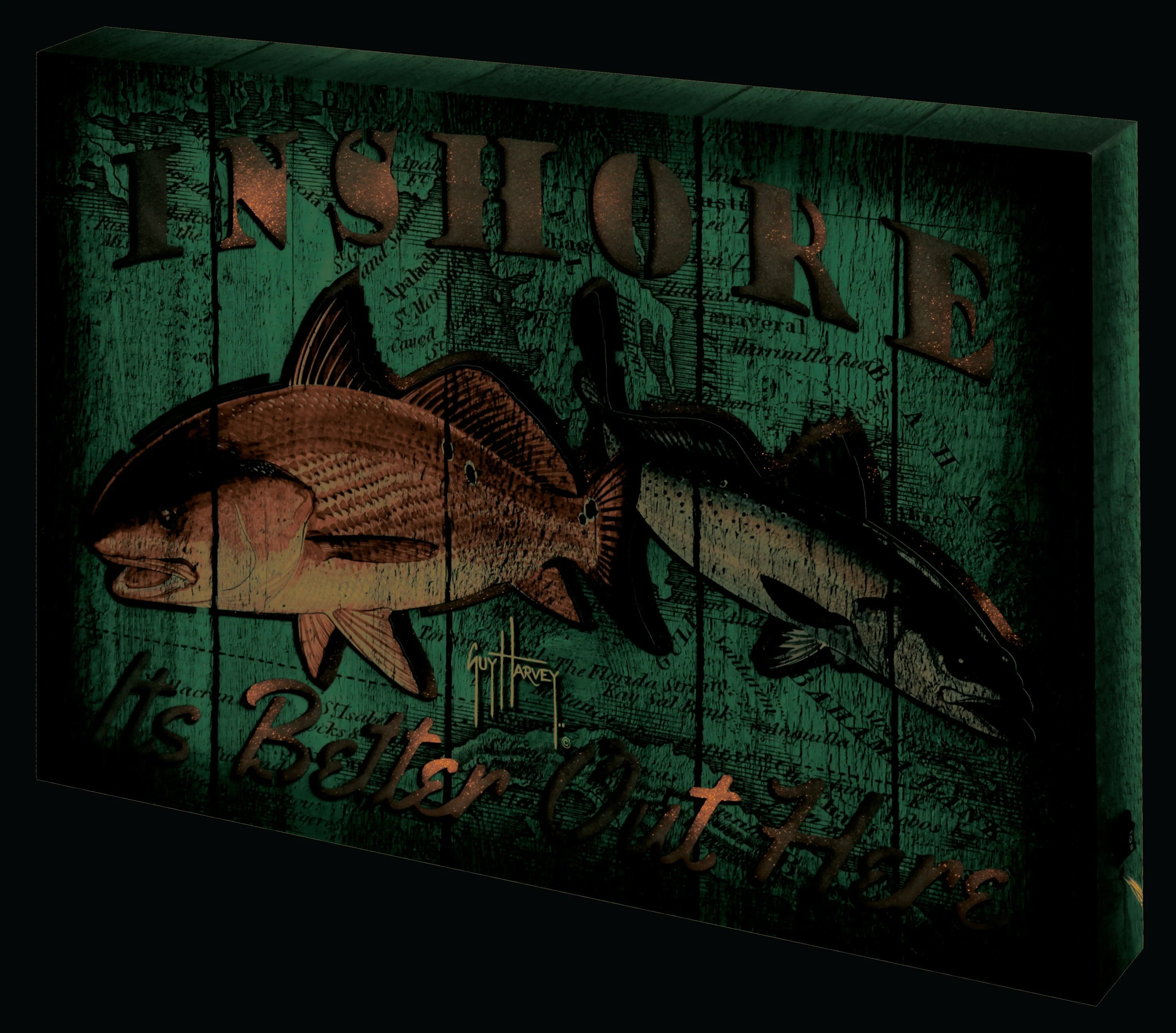 Wall Sign LED-Guy Harvey Inshore