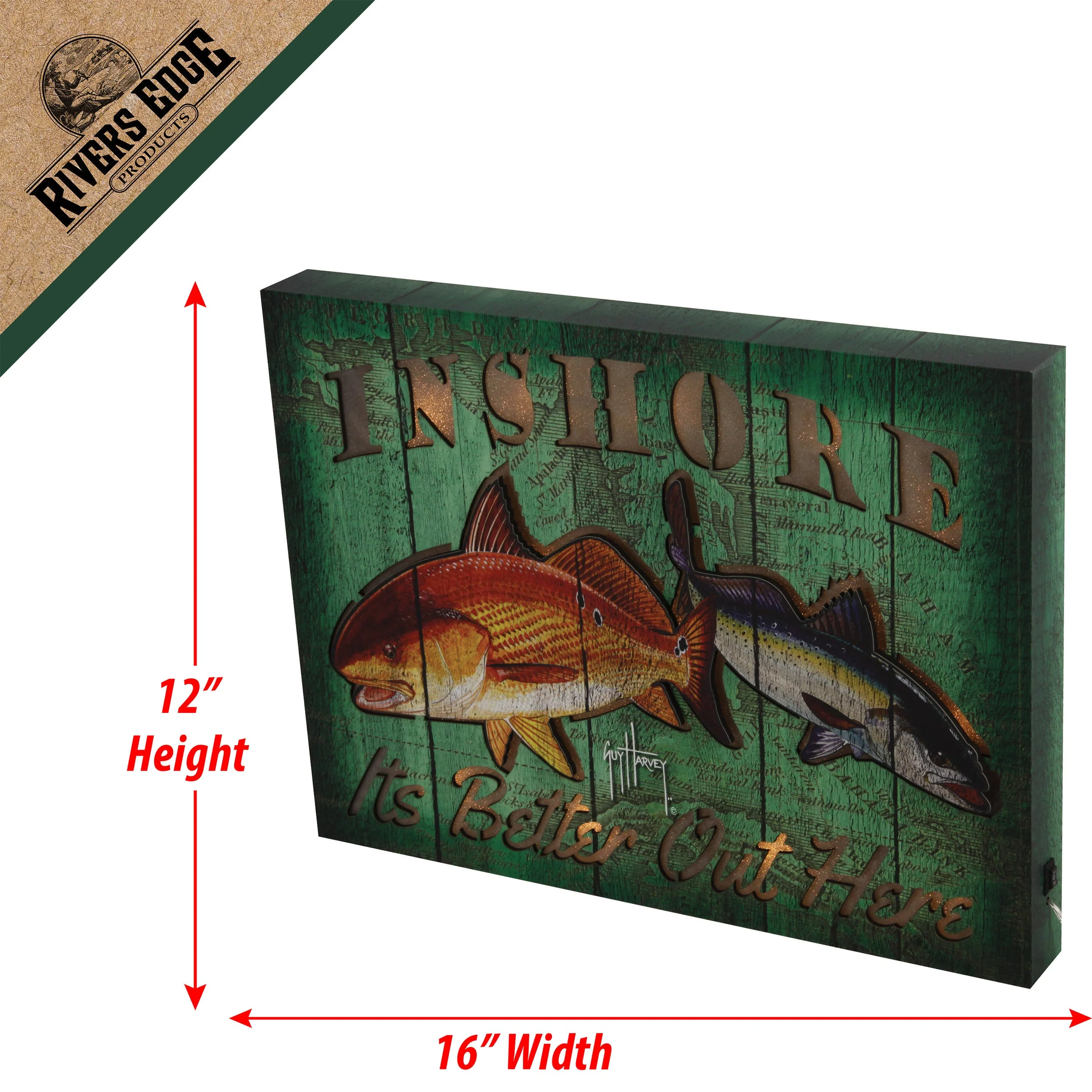 Wall Sign LED-Guy Harvey Inshore - Image 2