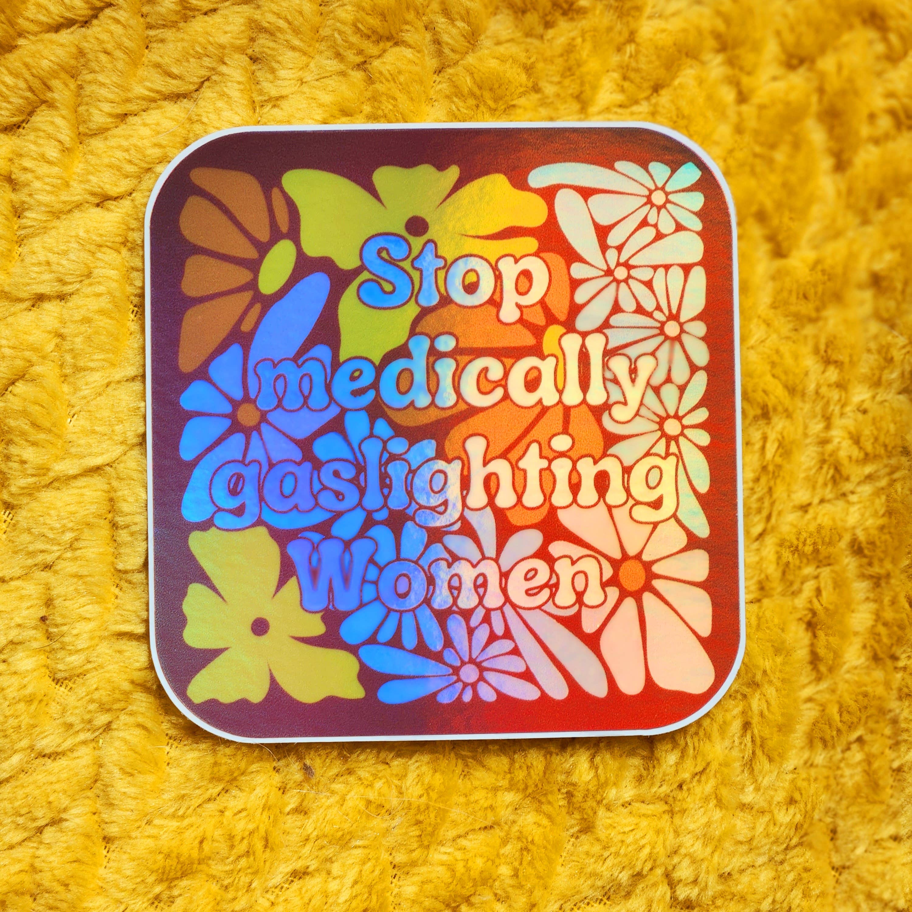 Stop gaslighting women sticker retro Healthcare womens - Image 2