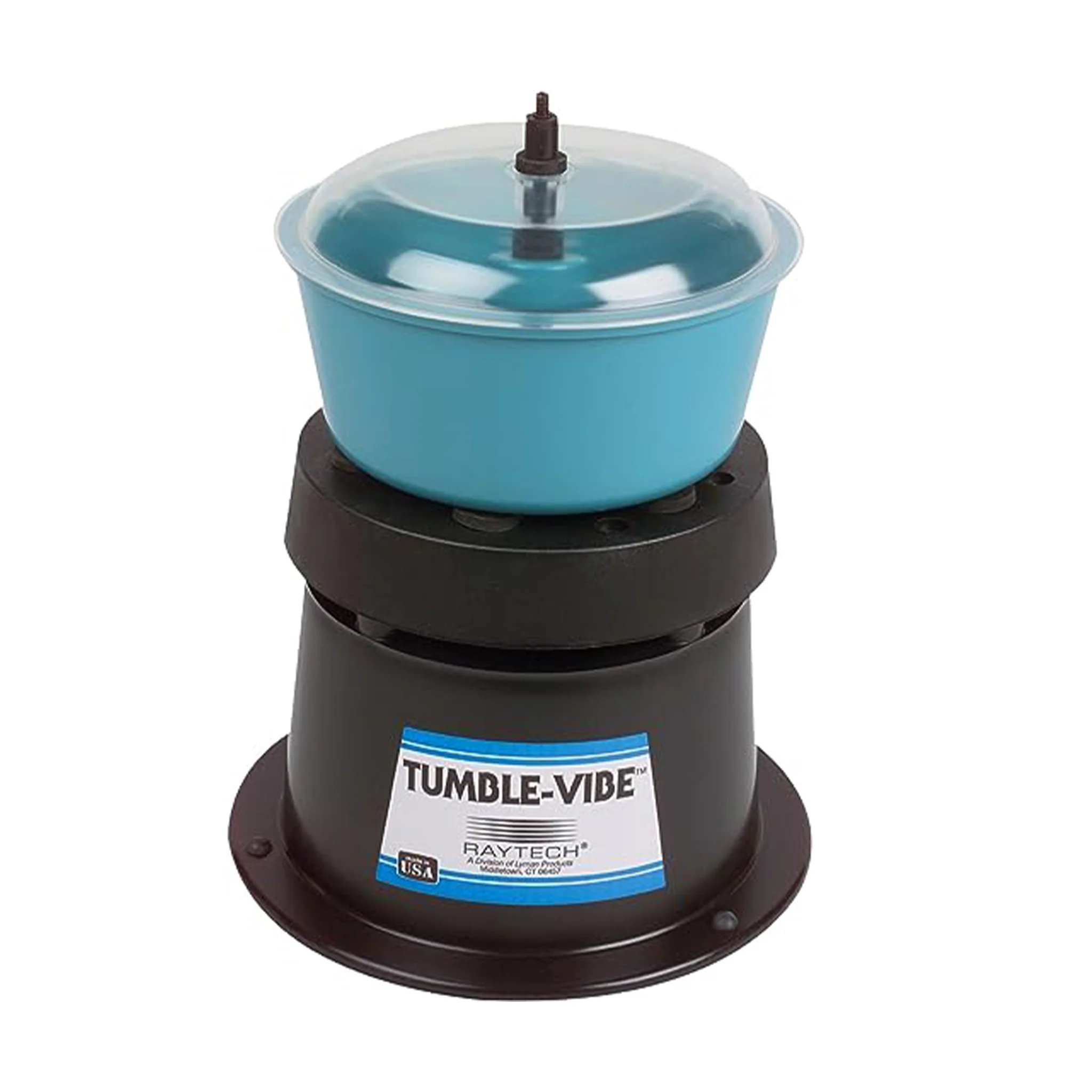 Raytech TV-5 Vibratory Tumbler 0.05 cu ft for Rock Tumbling and Metal Finishing Wet Dry 115V ABS Bowl with Clear Lid - Image 1