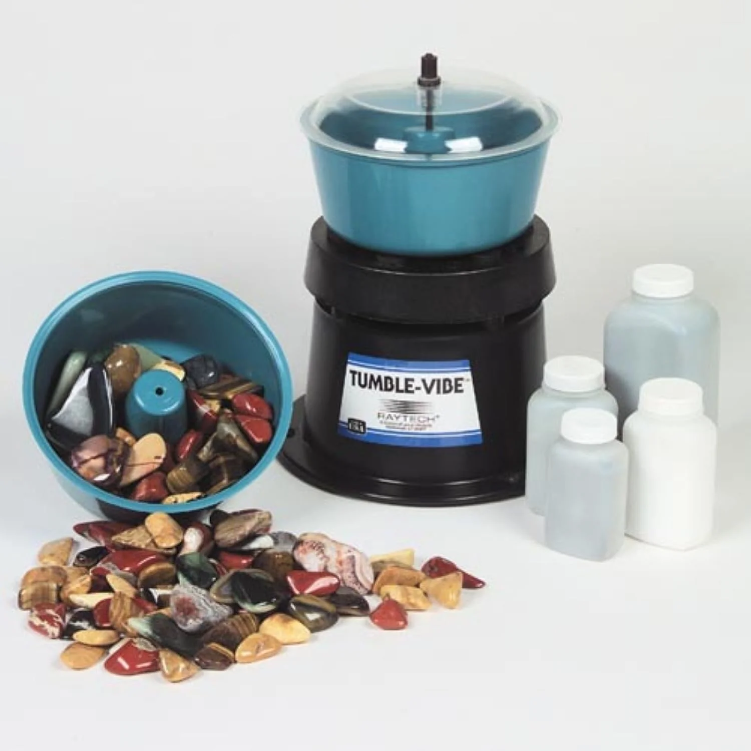 Raytech Tumble-Vibe 5 Rock Polishing Kit with 8" Bowl - Image 1