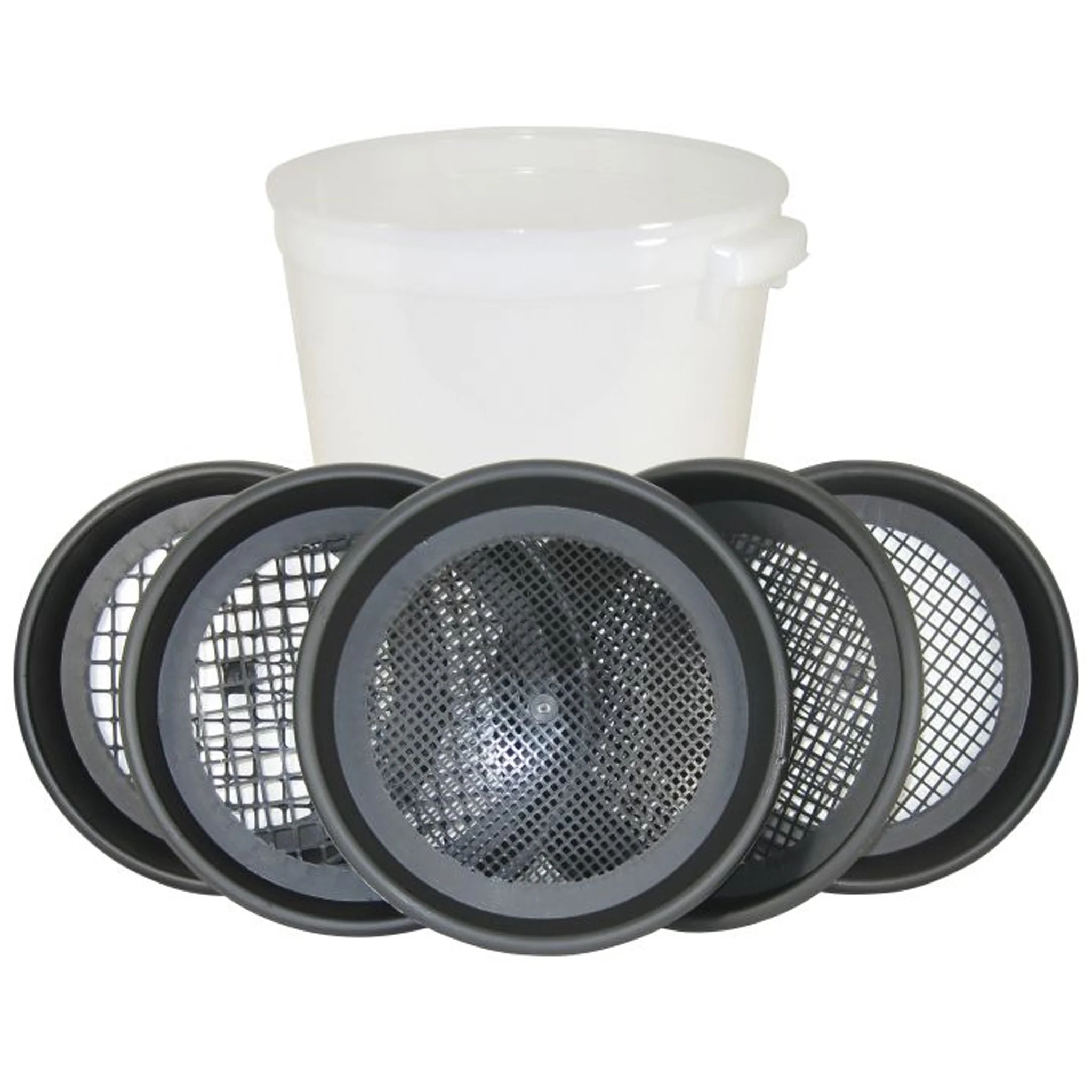 Raytech 16 inch Classifier/Sifting Screen Set of 5 with Container - Image 1