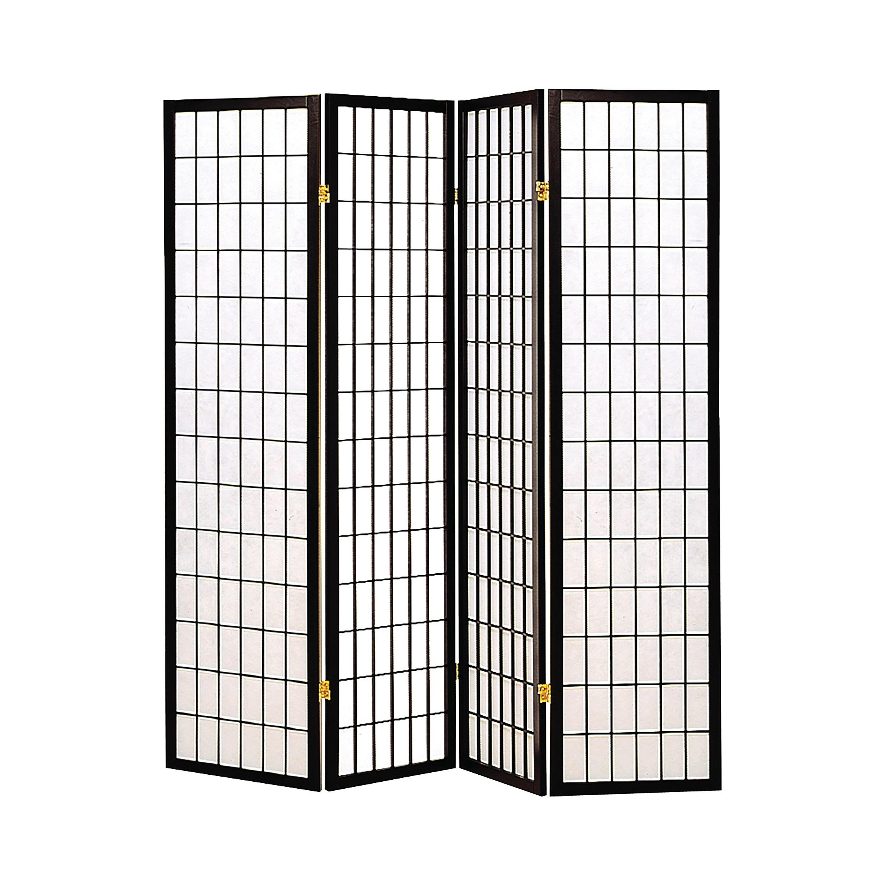 Coaster Furniture Roberto 4624 4-Panel Room Divider Folding Shoji Screen - Black - Image 1