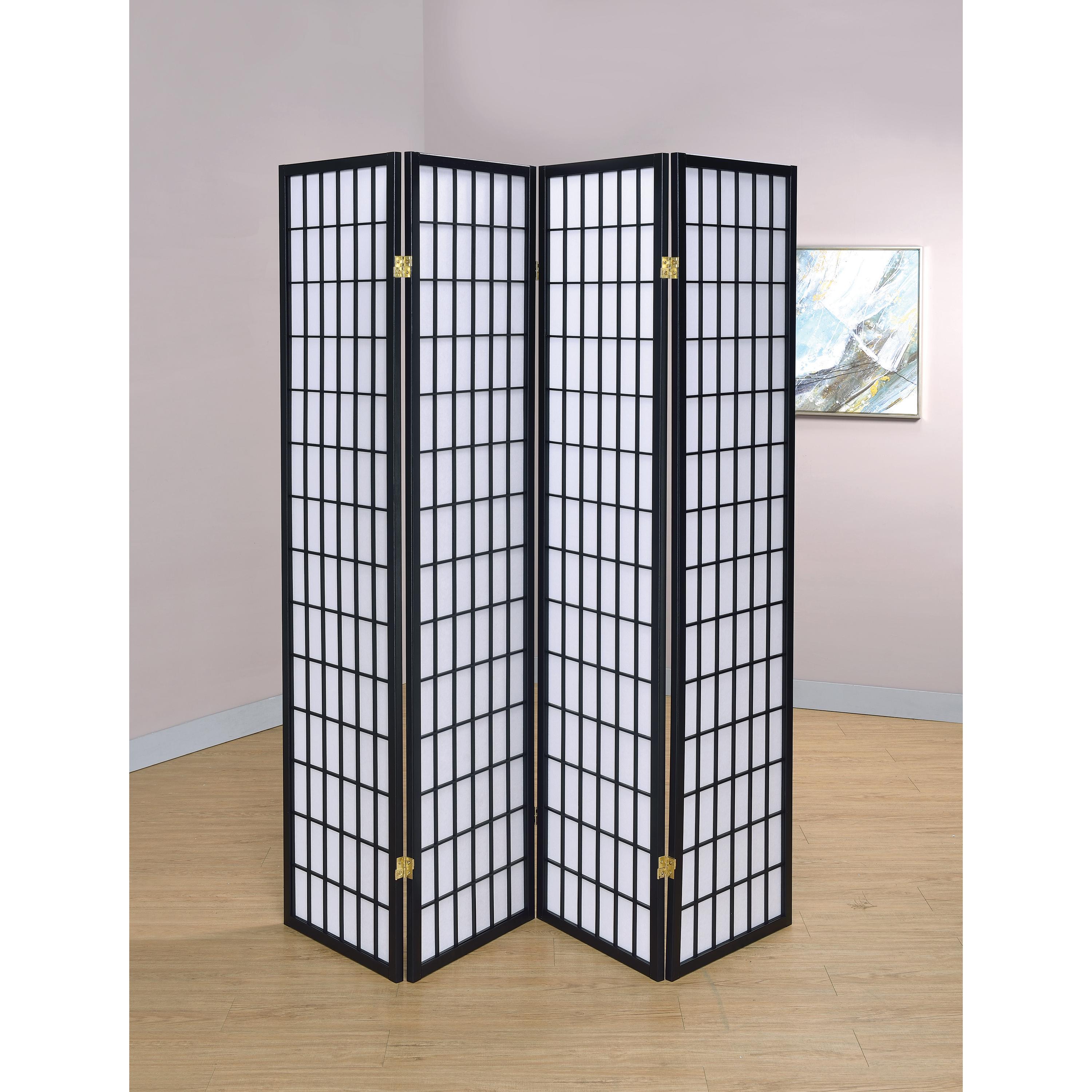 Coaster Furniture Roberto 4624 4-Panel Room Divider Folding Shoji Screen - Black - Image 3