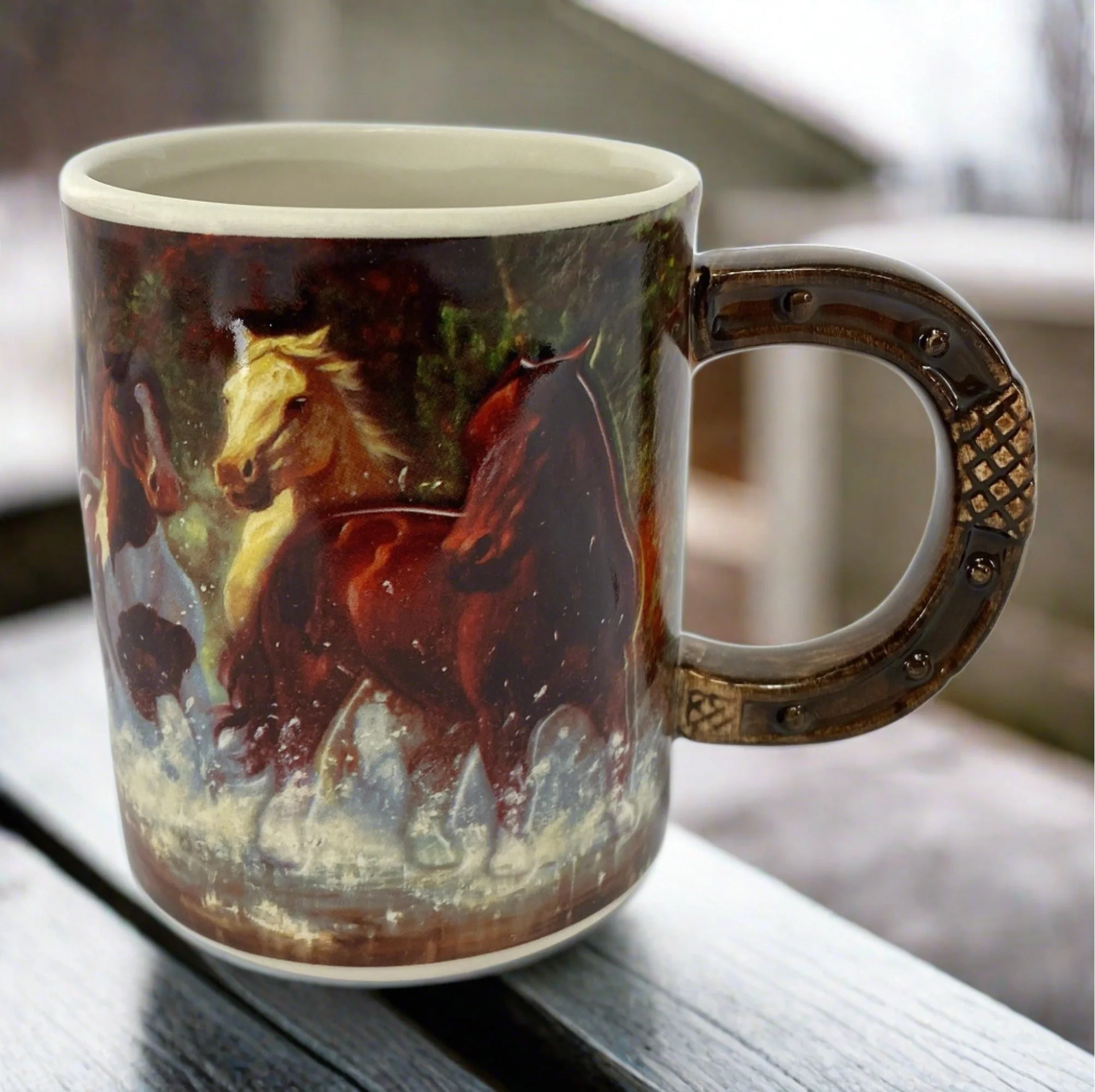 Ceramic Mug 3D 15oz-Horse Scene - Image 1