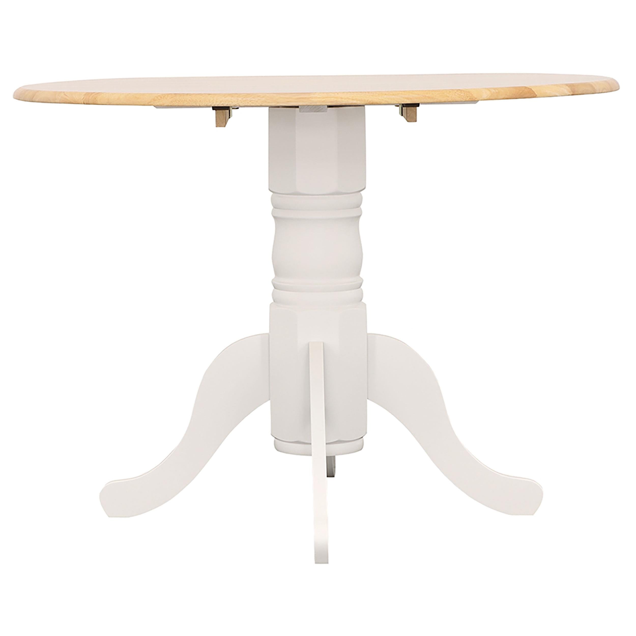 Coaster Furniture Allison 4241 Round 40-inch Drop Leaf Extension Dining Table - White - Image 3