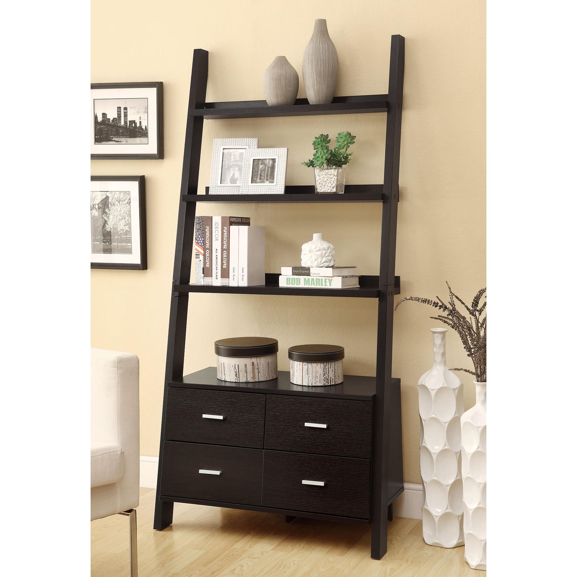 Coaster Furniture Colella 800319 72-inch 5-shelf Storage Ladder Bookshelf - Cappuccino - Image 1