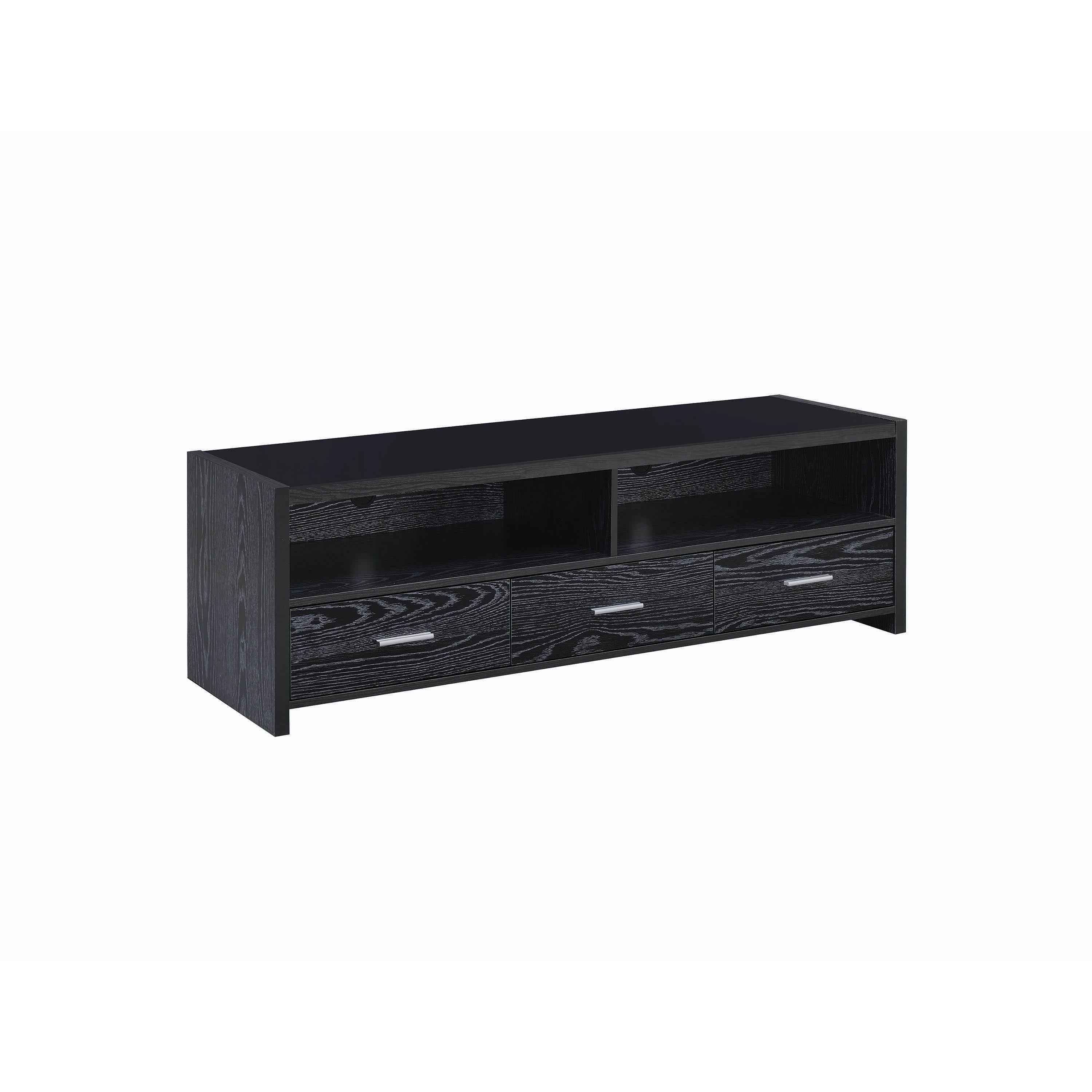 Coaster Furniture Alton 700645 3-Drawer Engineered Wood 62″ TV Stand – Black Oak