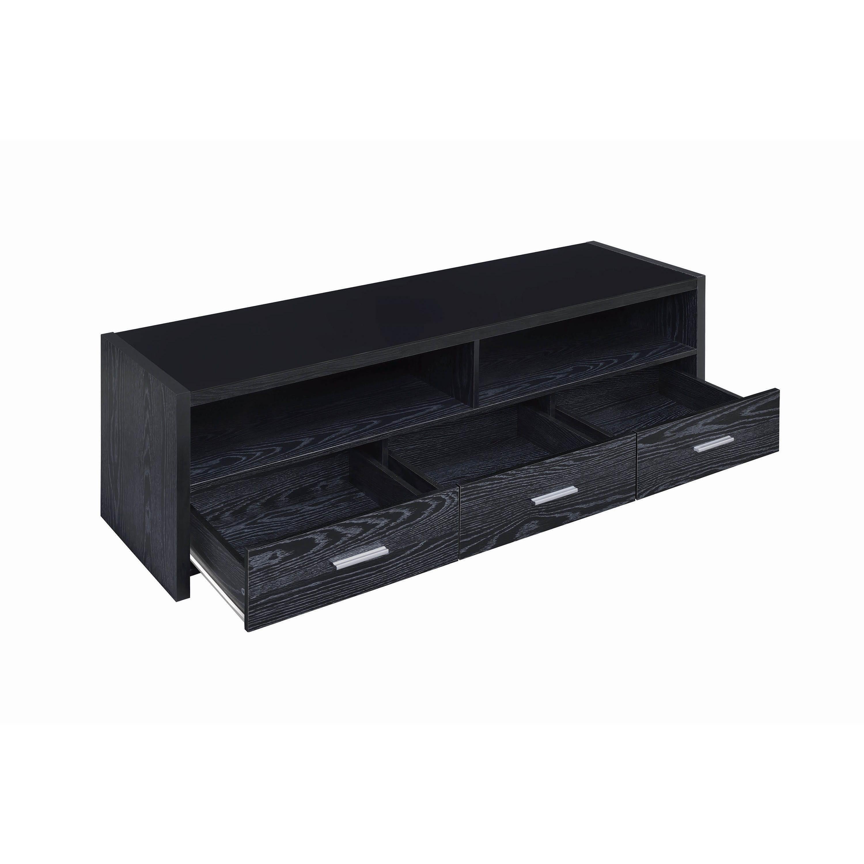 Coaster Furniture Alton 700645 3-Drawer Engineered Wood 62" TV Stand - Black Oak - Image 2