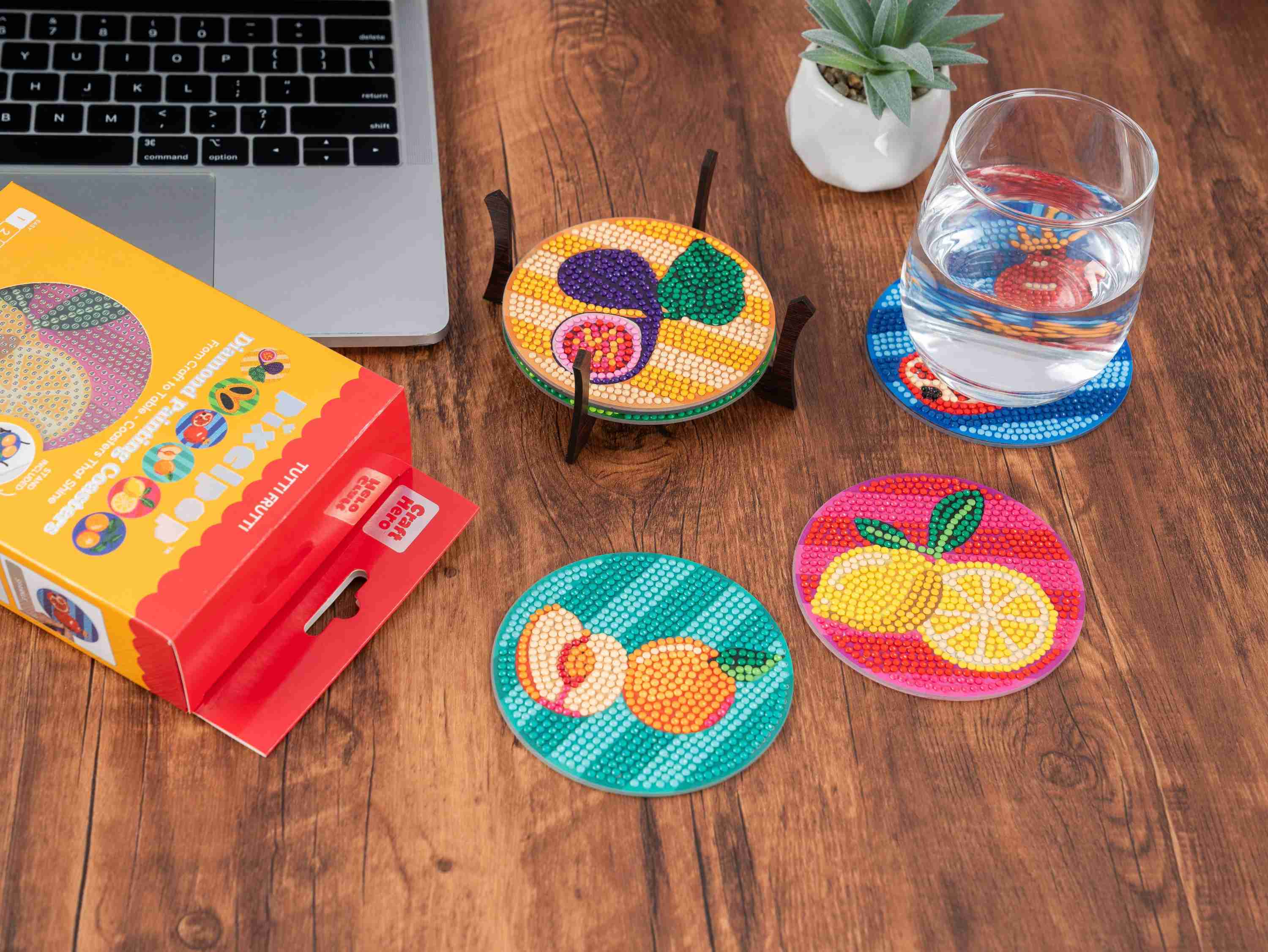 PixelPop™ Diamond Art Acrylic Coaster Kit — Tutti Frutti - Image 3