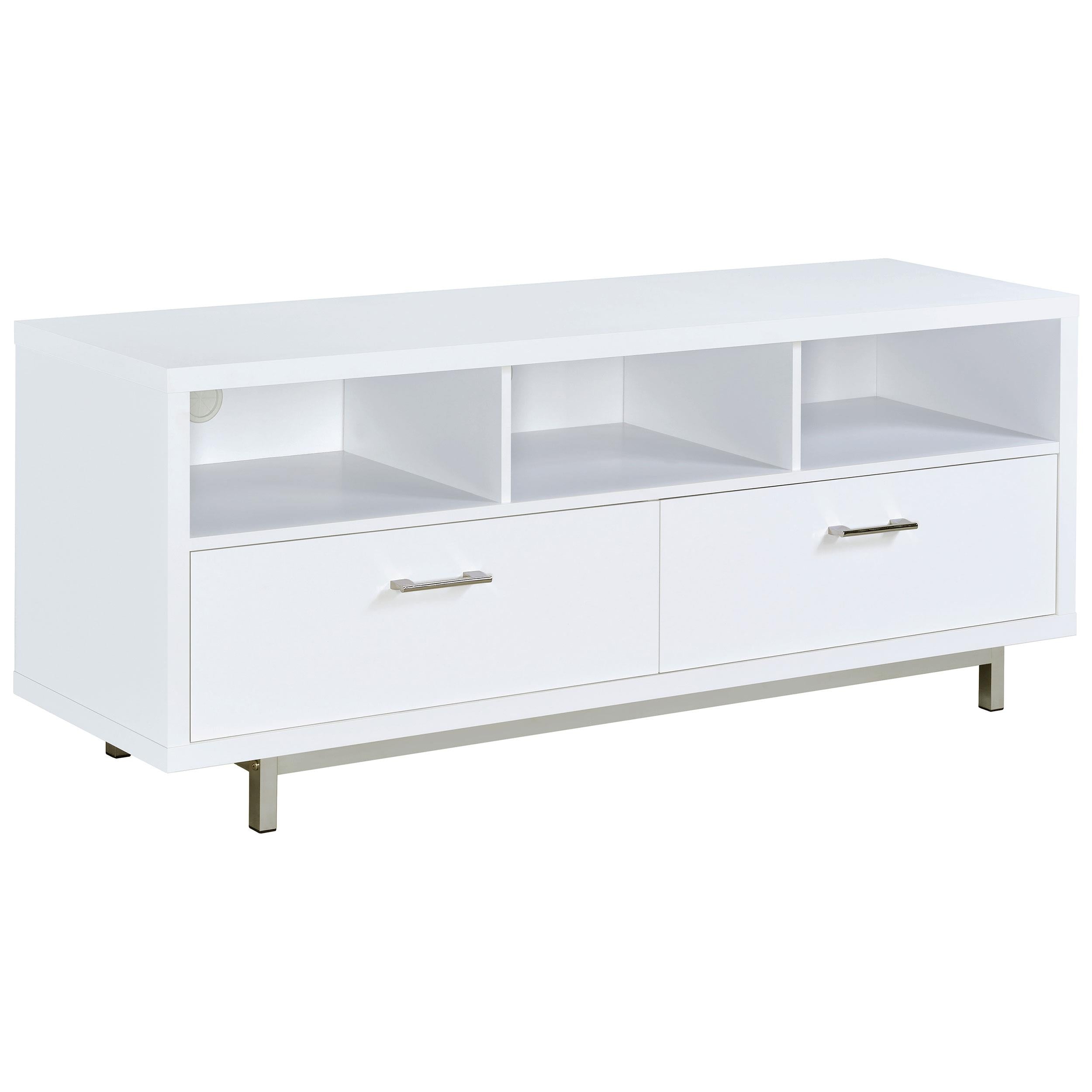 Coaster Furniture Casey 701972 2-Drawer Engineered Wood 60″ TV Stand – White